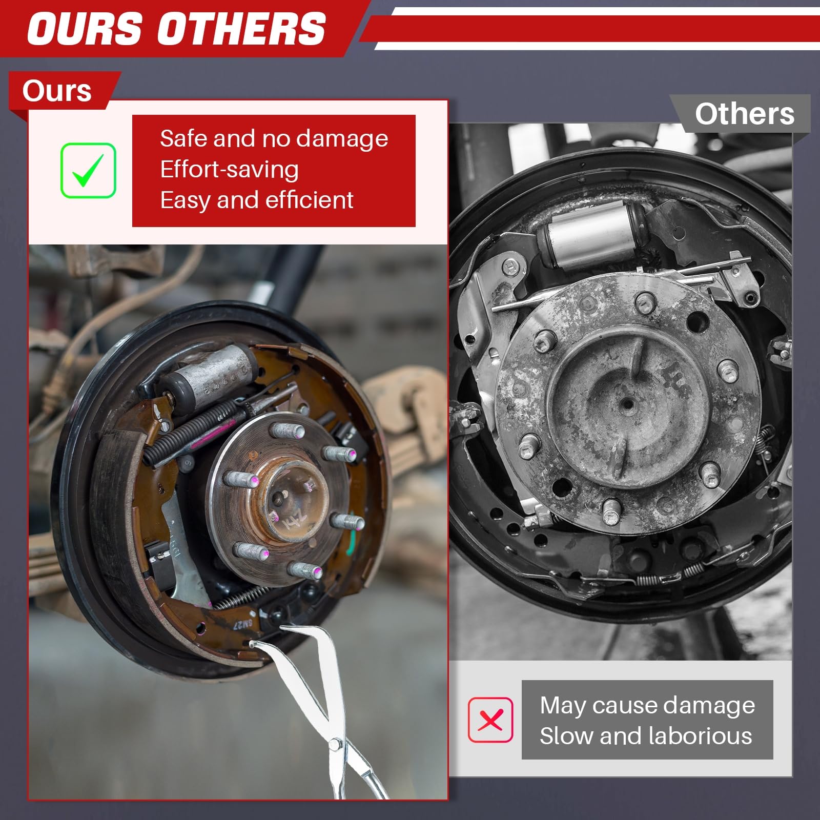 DASBET drum brake adjustment spoons help measure clearances accurately.