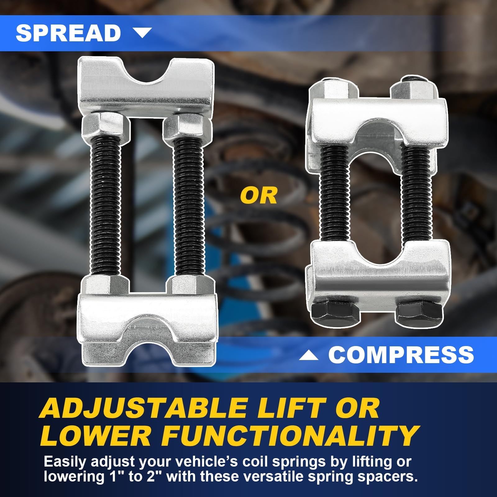 Dual saddles securely holding the coil spring during installation