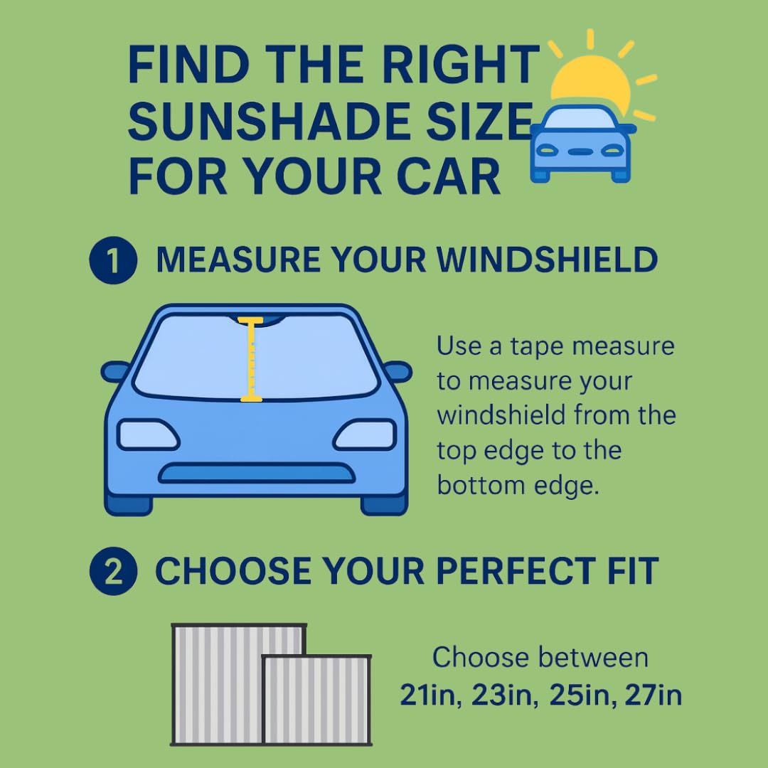 Dash Designs windshield shade inside car helps keep interior cooler.