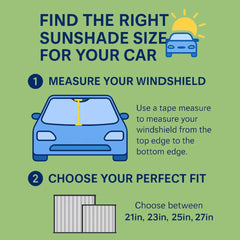 Dash Designs windshield shade inside car helps keep interior cooler.