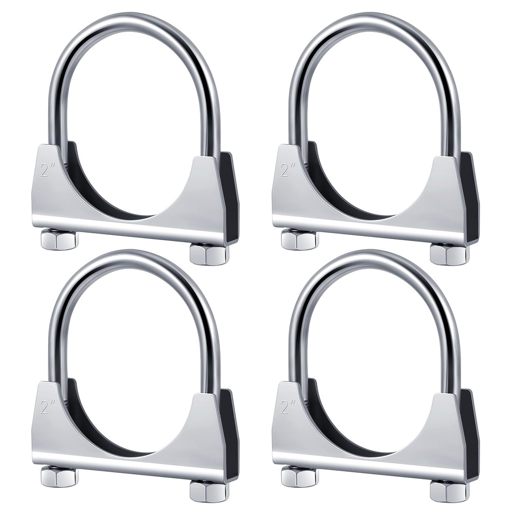 Datanly 4 pack exhaust clamps securing 2 inch pipes for leak free connection