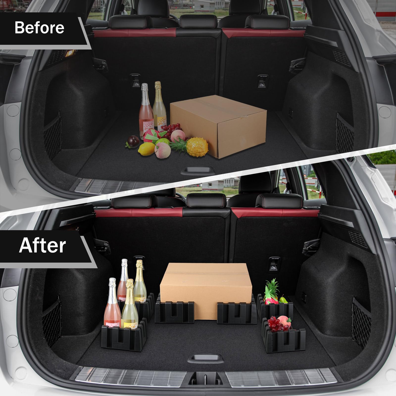 Datanly trunk blocks fit SUV trunks with a modular, adjustable layout.