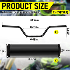 Datanly universal-fit handlebars for 7/8 inch clamps on dirt bikes and ATVs