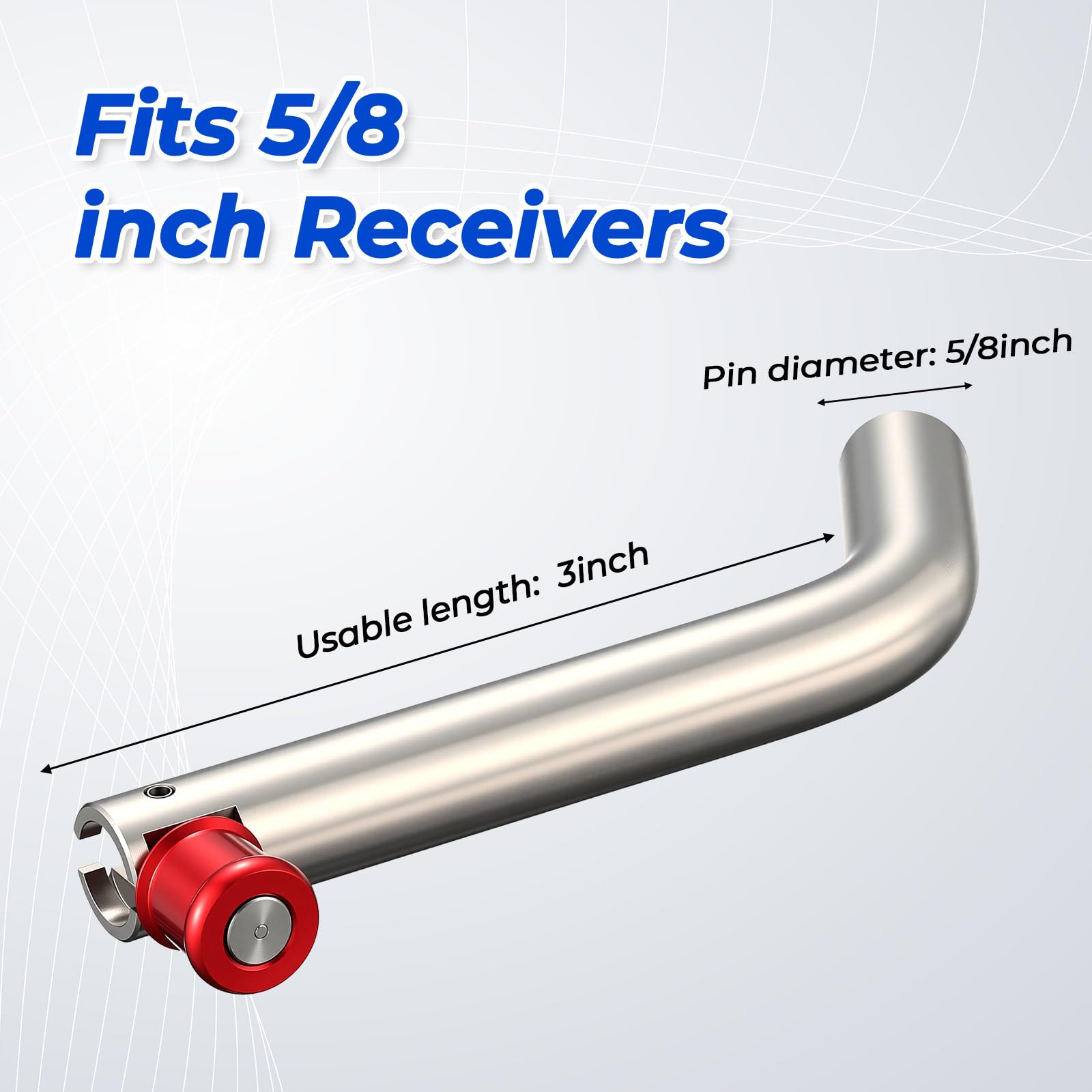 Datanly stainless steel hitch pin resists rust and dirt in all weather