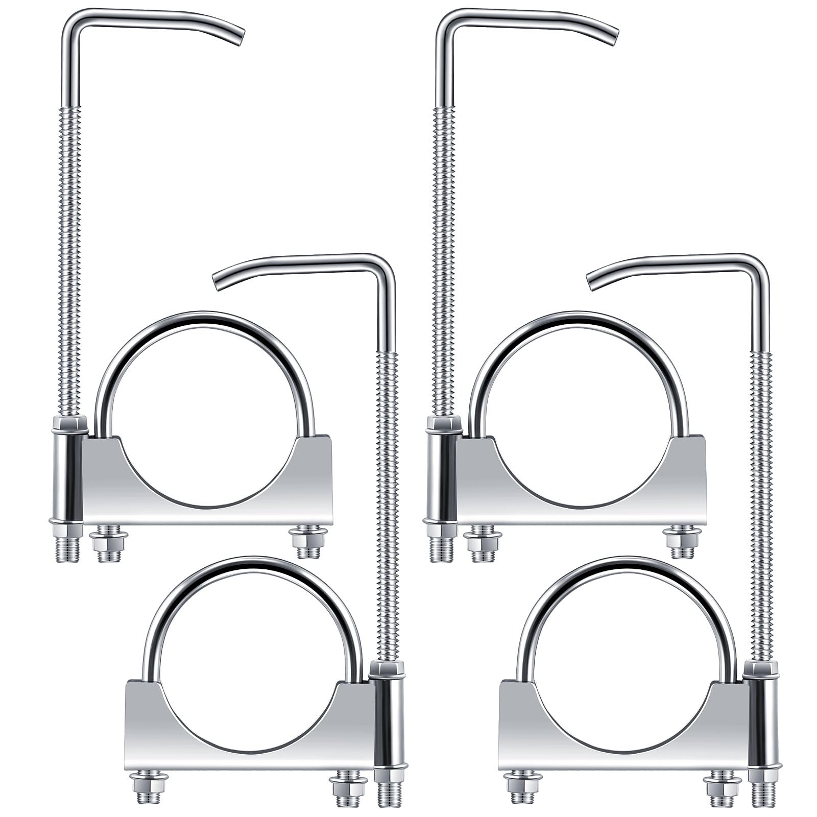 Datanly universal exhaust clamp set of four for flexible vehicle installations.