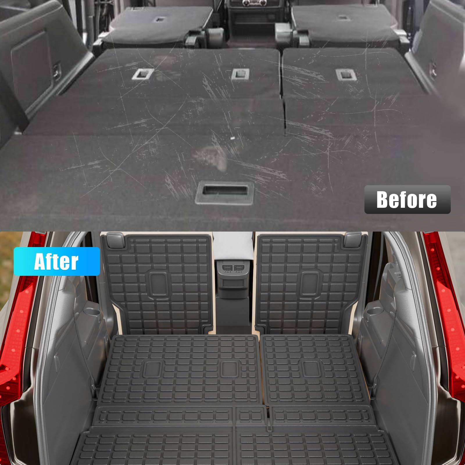 Dattumar Ford Expedition 3rd-row backrest mats safeguard rear seating from spills.