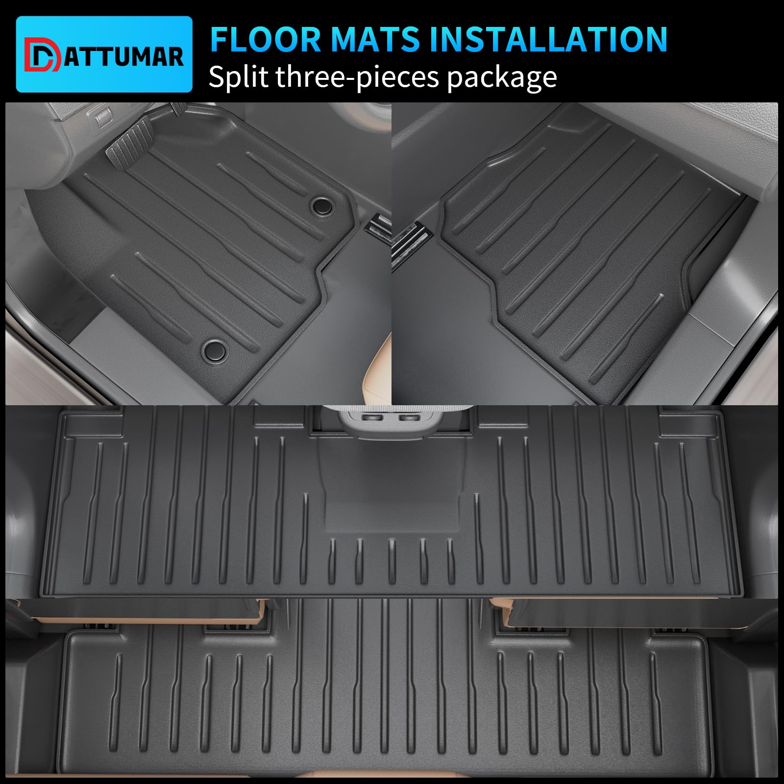 Dattumar Ford Expedition front floor mats provide all-season floor protection and easy cleanup.