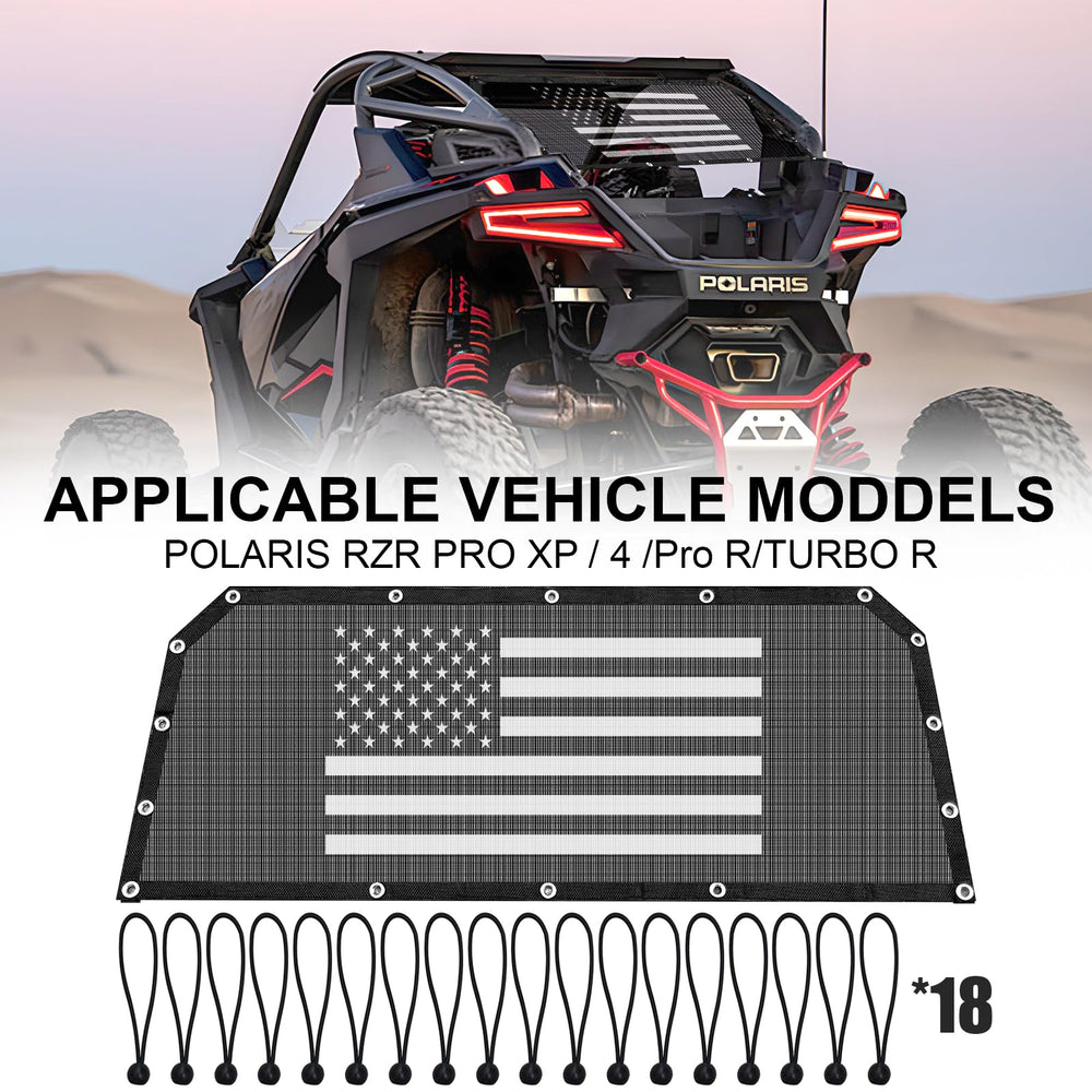 Dawnjaccee rear window net for Polaris RZR Pro R with soft mesh enhances airflow and debris protection