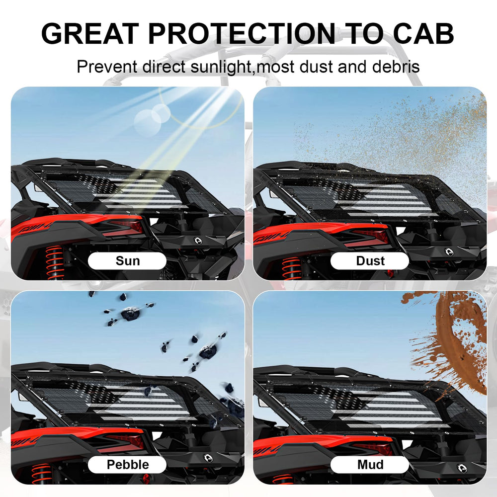Dawnjaccee rear window net blocks dust and debris while maintaining clear airflow on Pro XP 4