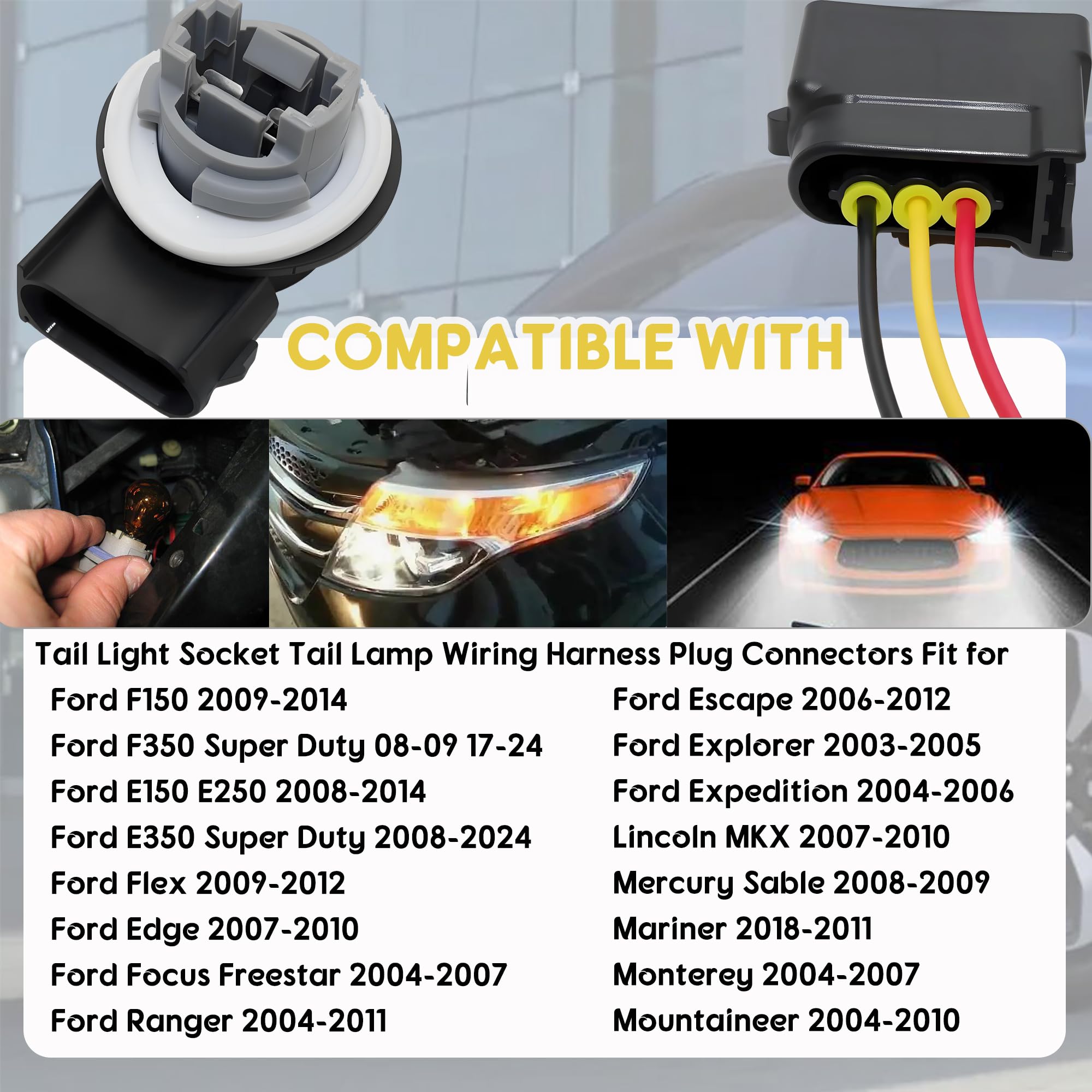 daydmaly brake-light socket with rubber seal for weatherproof connection