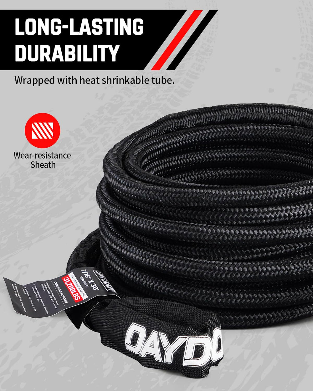 DAYDOOR lightweight recovery rope enables safer handling