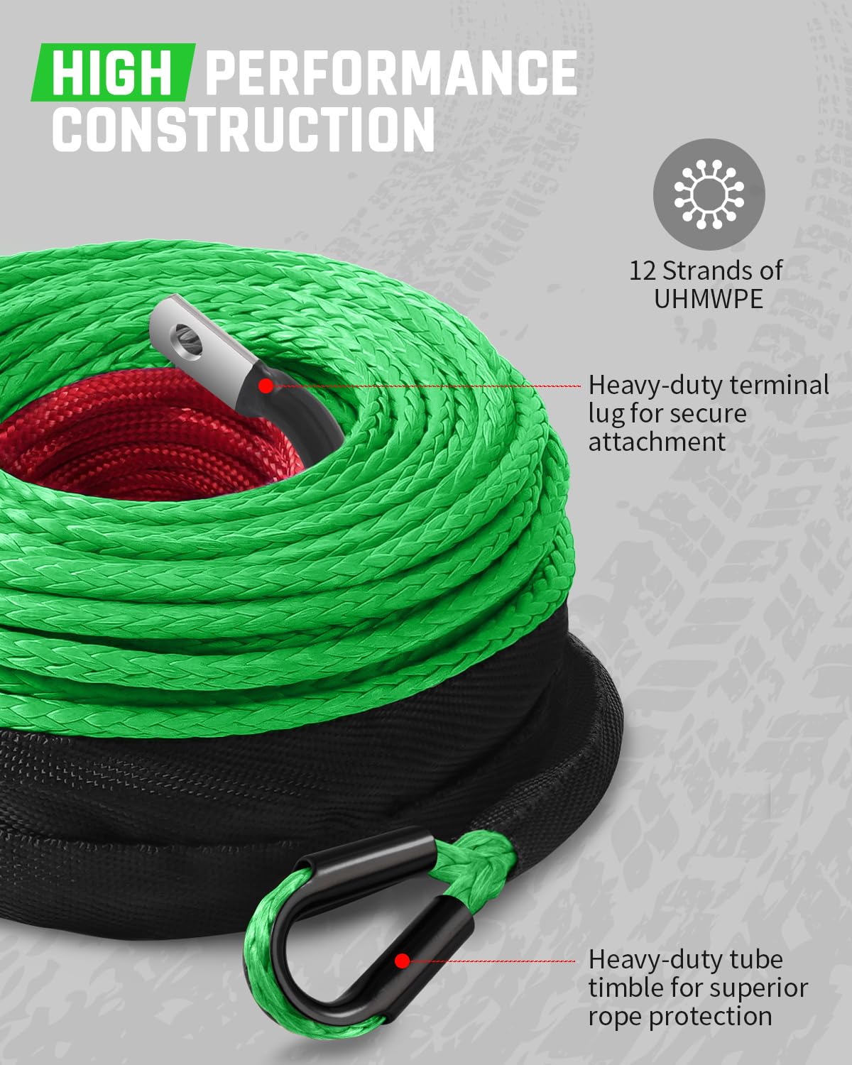 DAYDOOR rubber stopper protects the rope during winching and extends rope life.