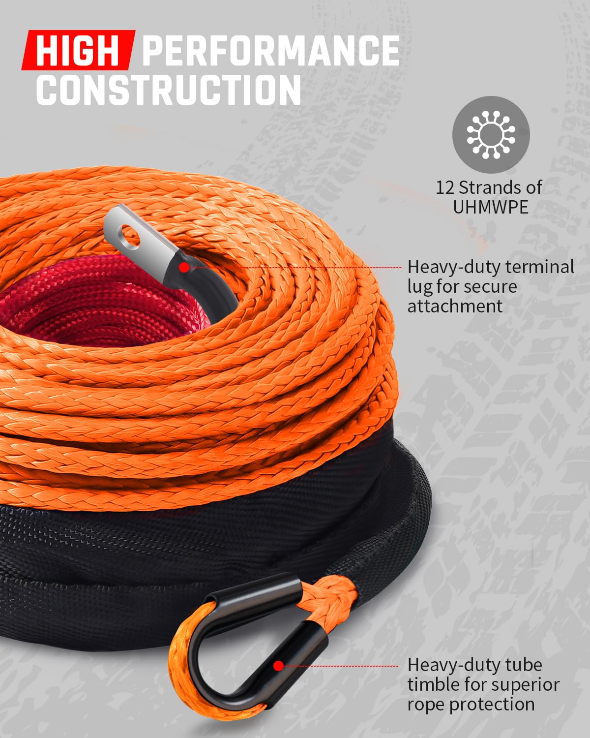 DAYDOOR rubber stopper protects rope wear and stabilizes the winching operation
