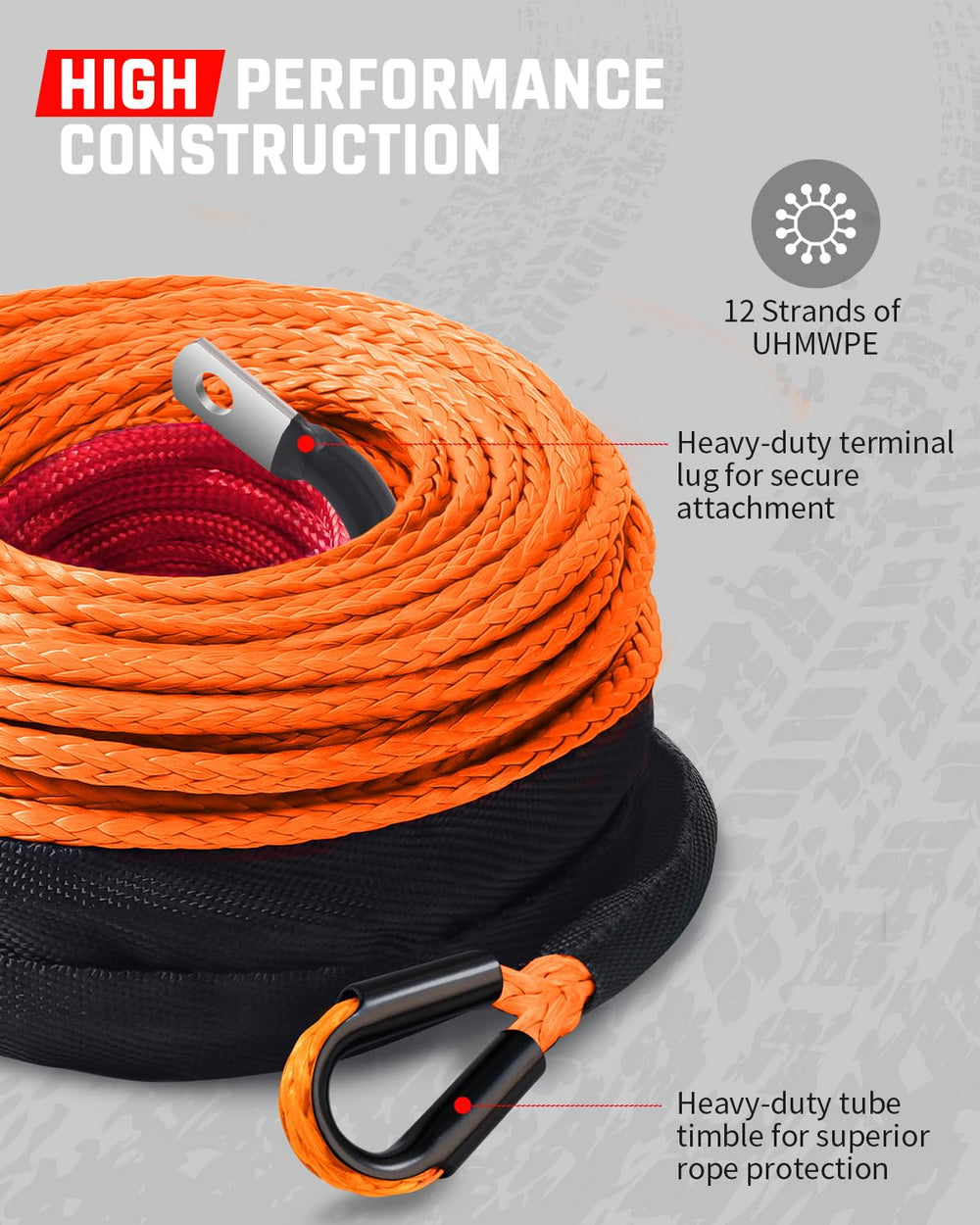 DAYDOOR rubber stopper protects rope wear and stabilizes the winching operation