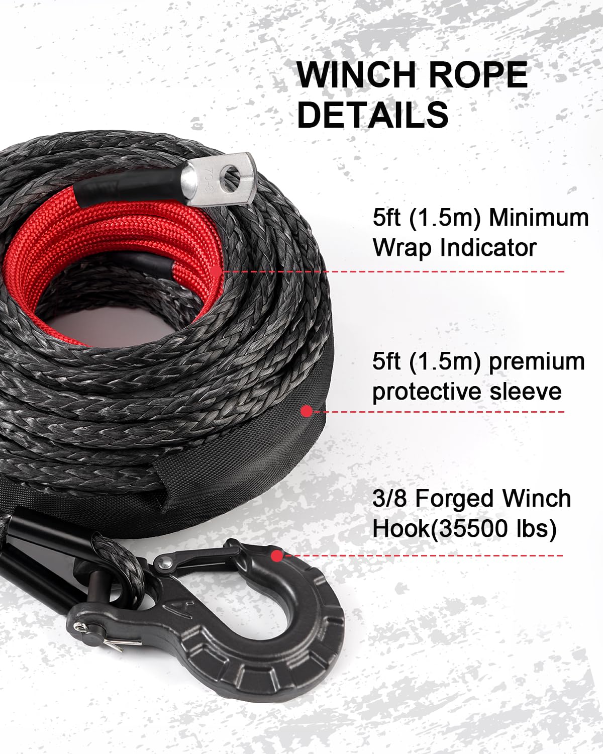 Lightweight DAYDOOR synthetic rope enables safer handling.