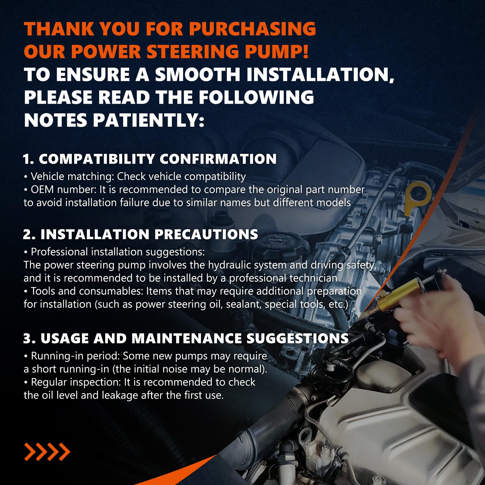 Daysyore pump label highlights OEM-quality parts and warranty-friendly replacement.