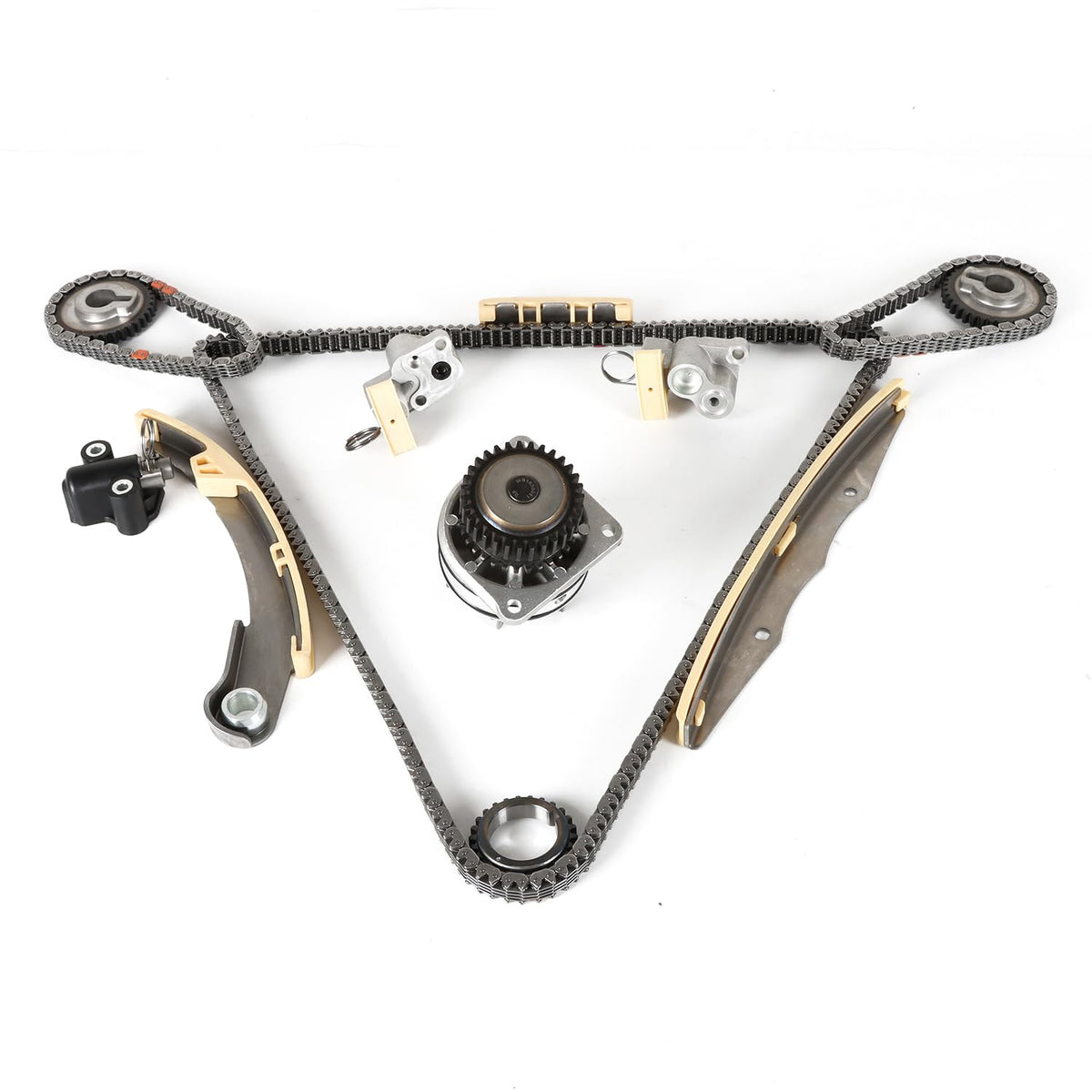 Daysyore timing chain kit water pump in engine bay, ready for reliable maintenance.