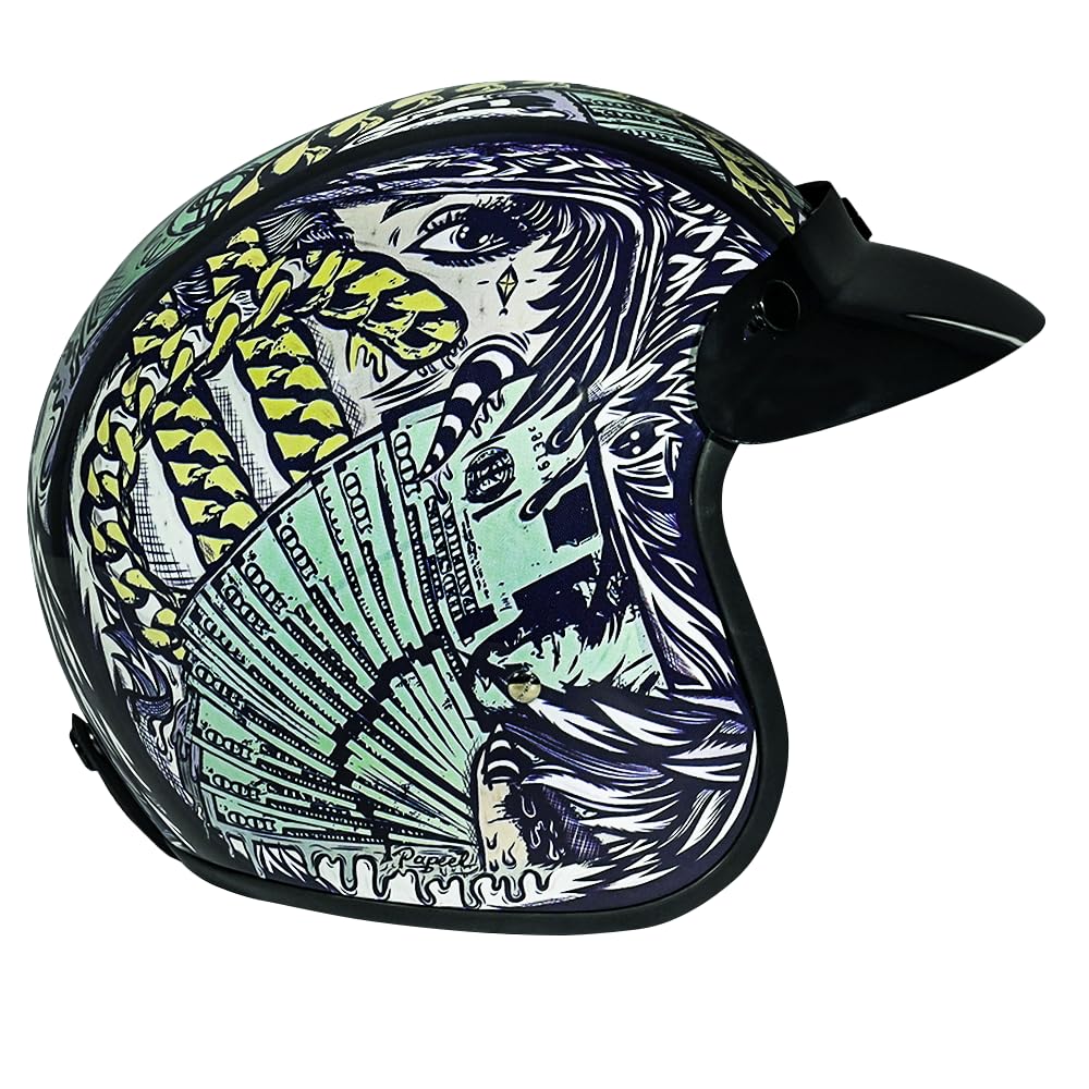 Daytona Helmets 3/4 clear visor close-up for crisp visibility.