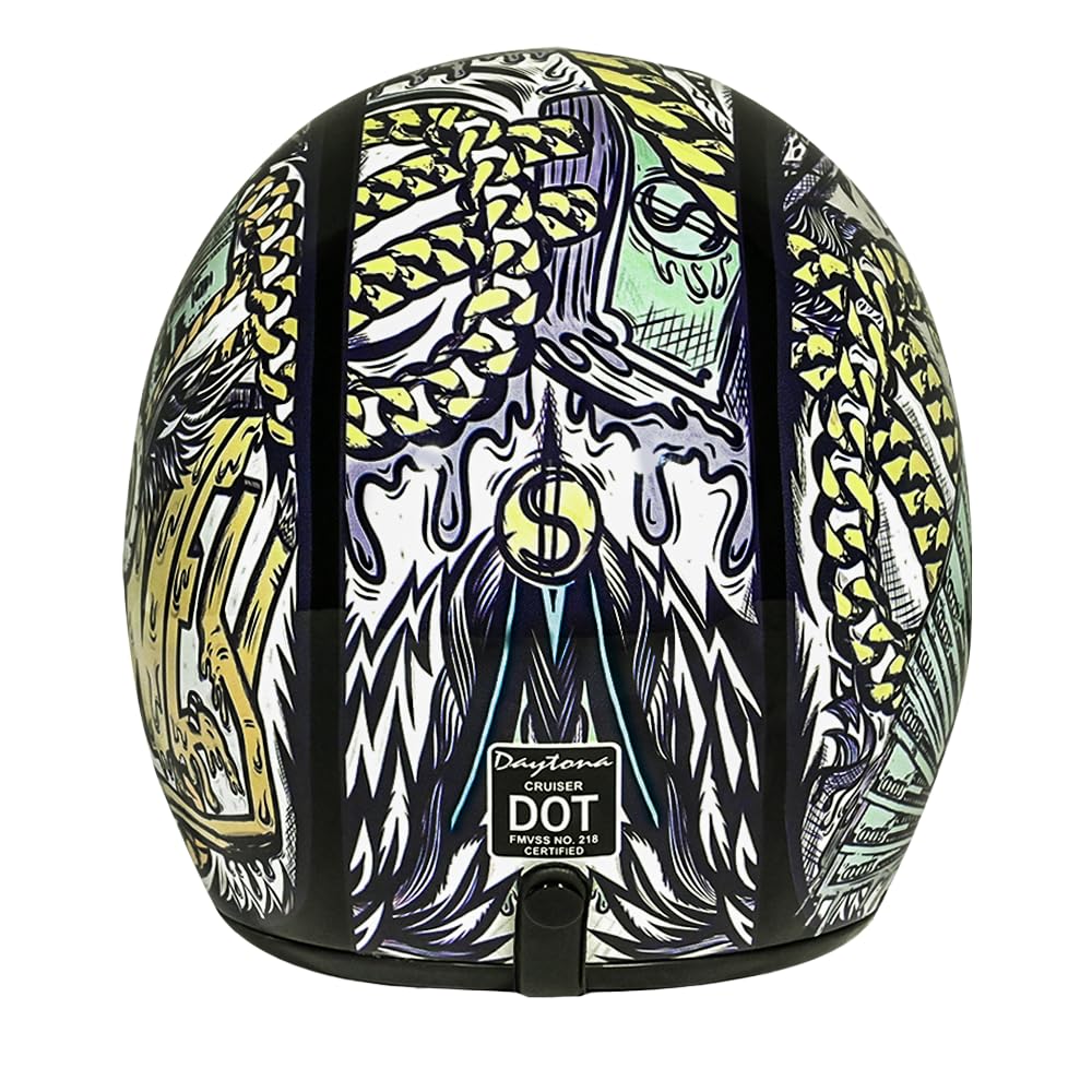 Daytona Helmets 3/4 open-face helmet cover included for easy storage protection.