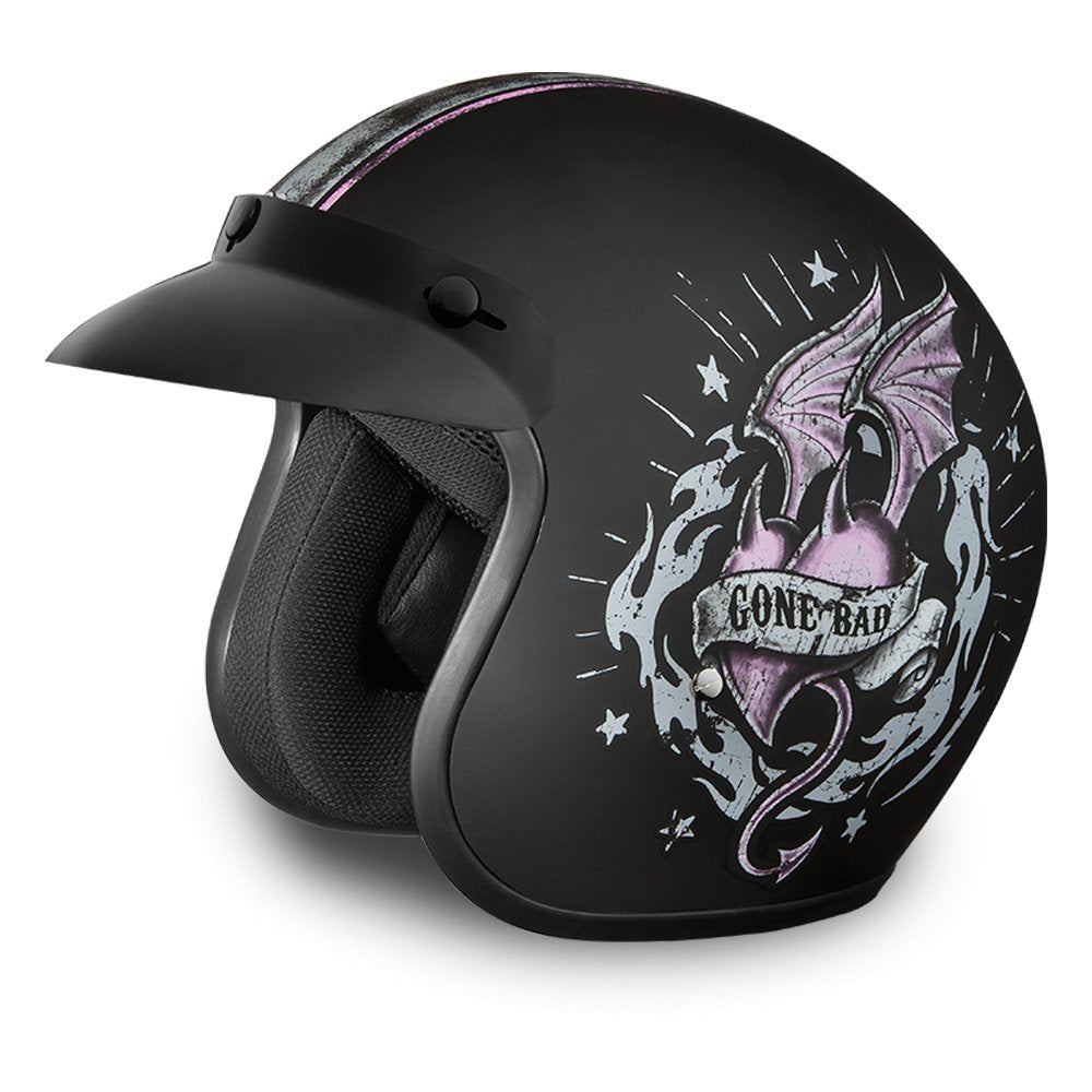 Daytona Helmets open-face front view shows vintage styling with reliable protection