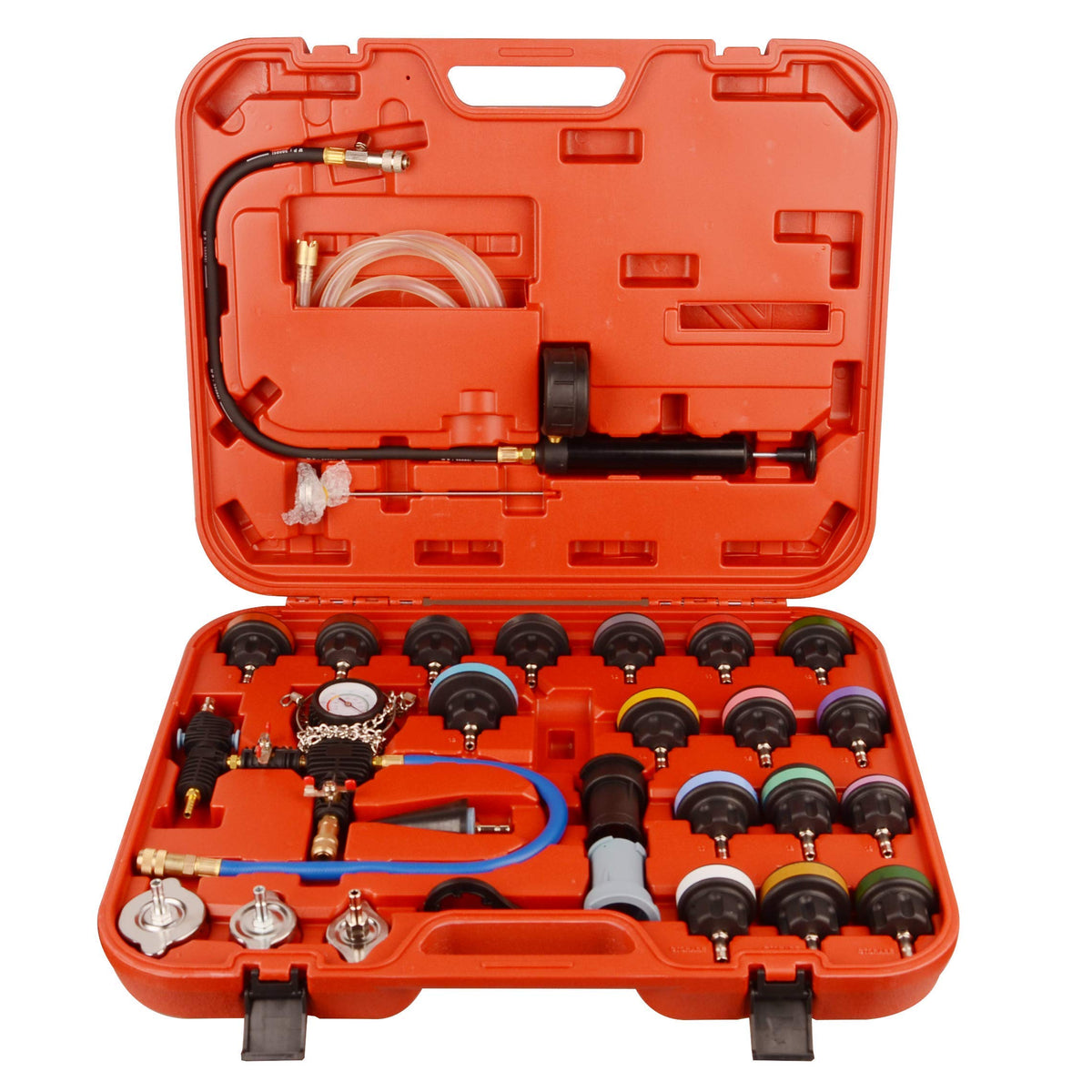 DAYUAN 28pcs tester kit main view for quick radiator pressure testing and leak checks.