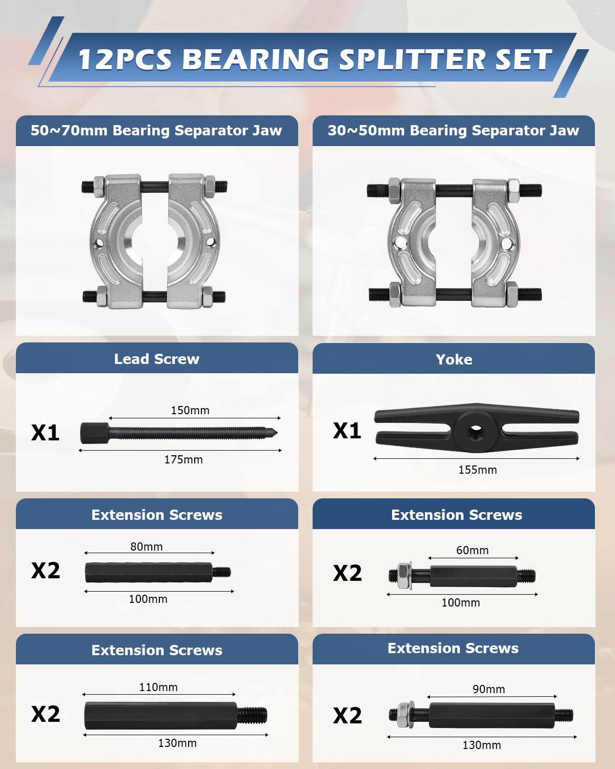 DAYUAN 5-ton puller showcases rugged strength for tough bearing removal tasks.