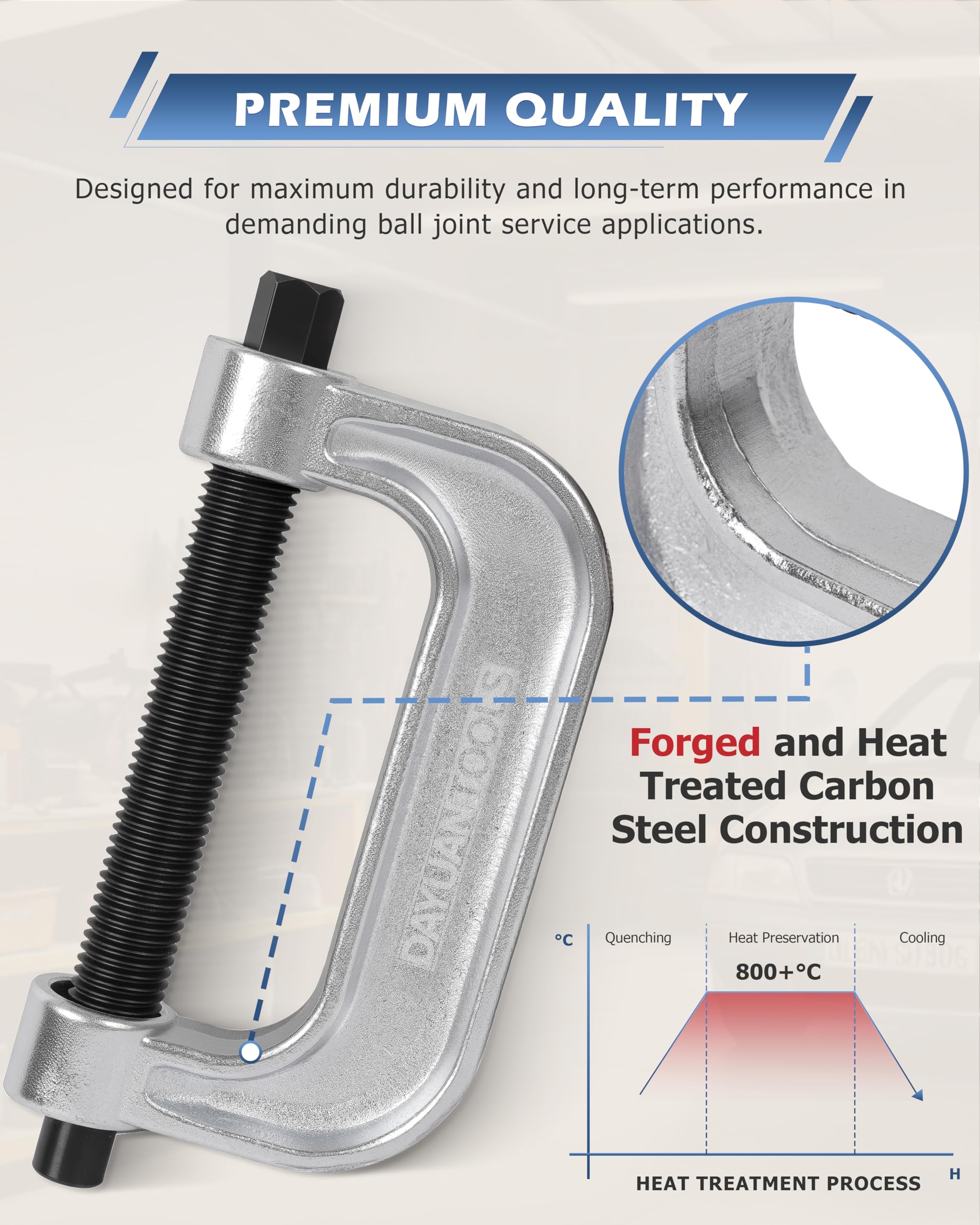 DAYUAN C-frame press assembly enables controlled, even force during removal