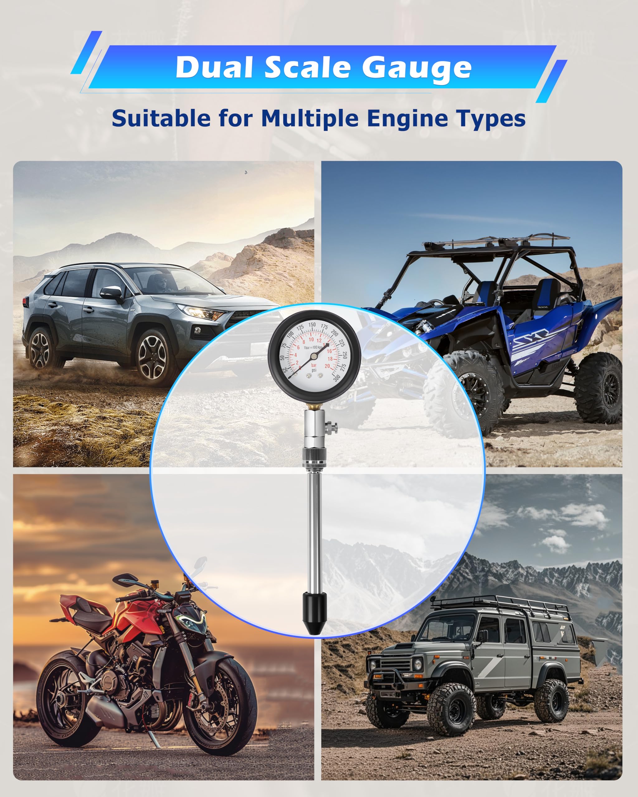 DAYUAN multi-vehicle tester supports cars and motorcycles with adapters.