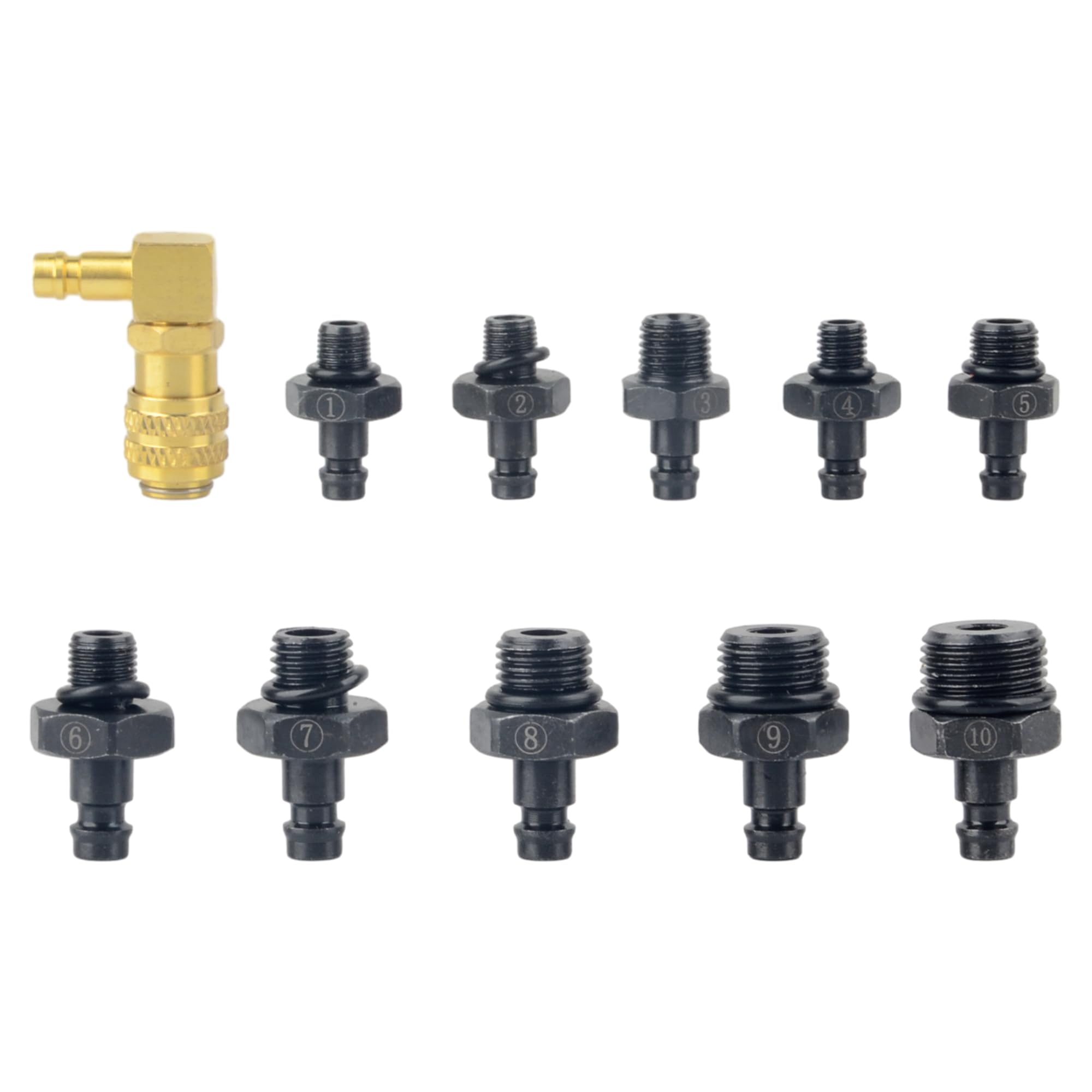 Dayuan Engine Oil Pressure Tester Set 90-degree adaptor for tight spaces.