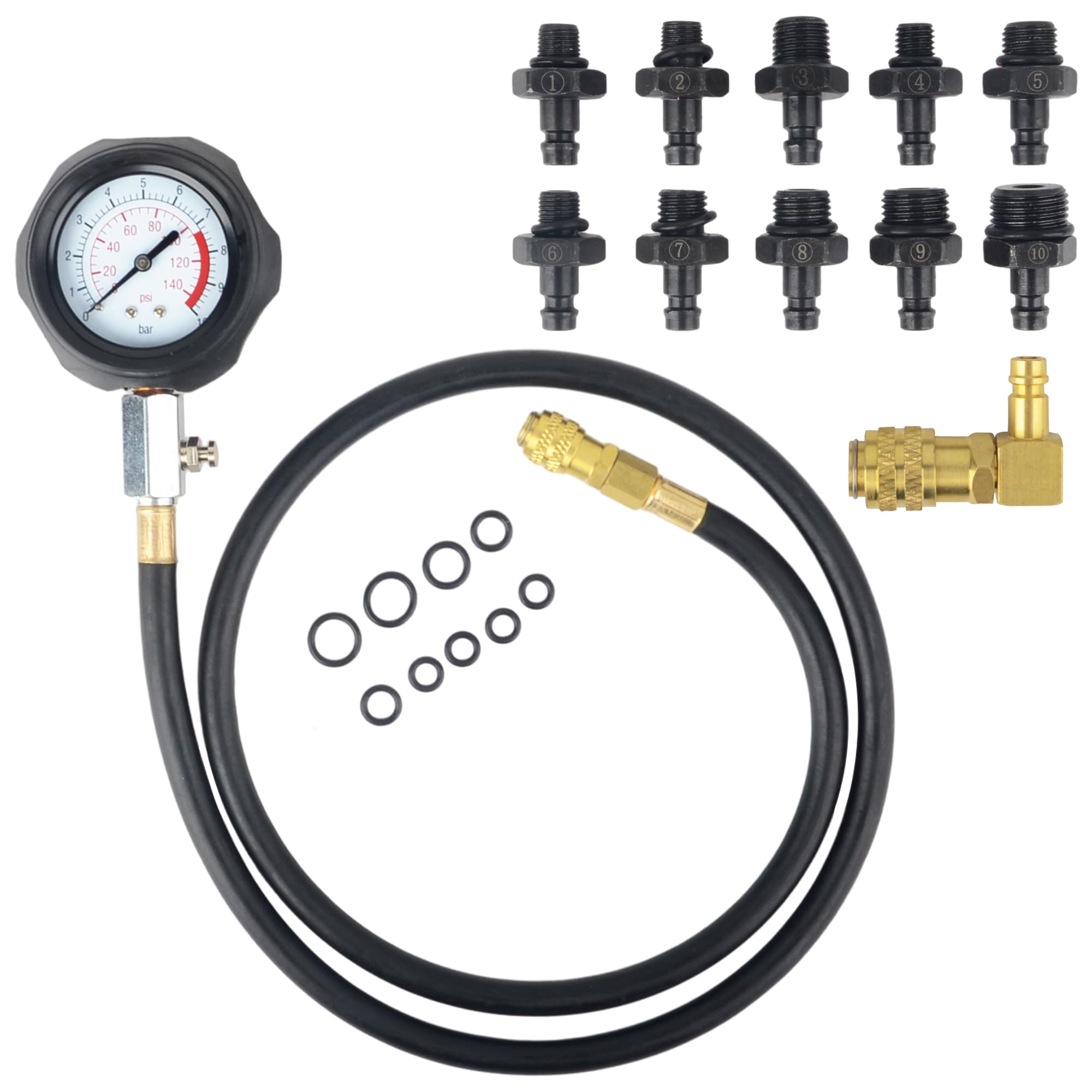 Dayuan Engine Oil Pressure Tester Set quick couplings enable versatile connections.