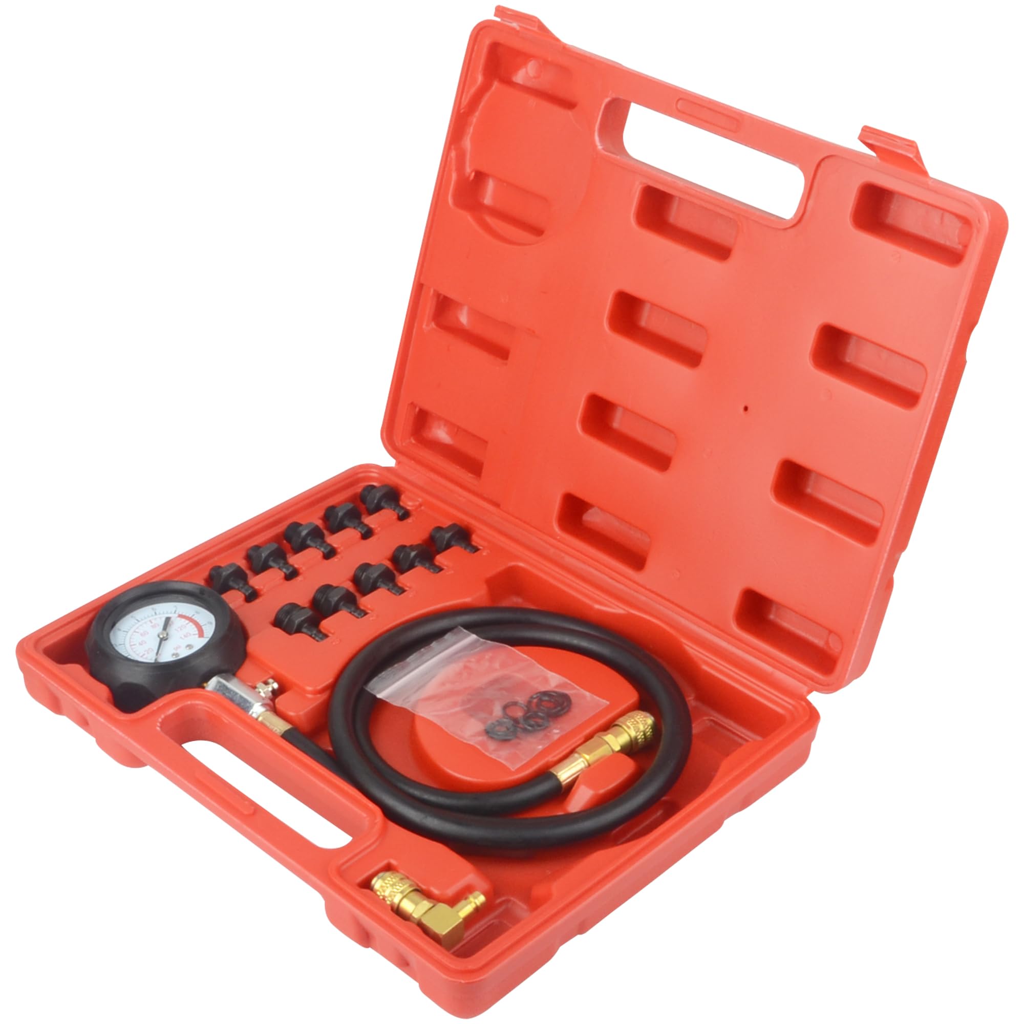 Dayuan Engine Oil Pressure Tester Set storage case keeps tools organized.