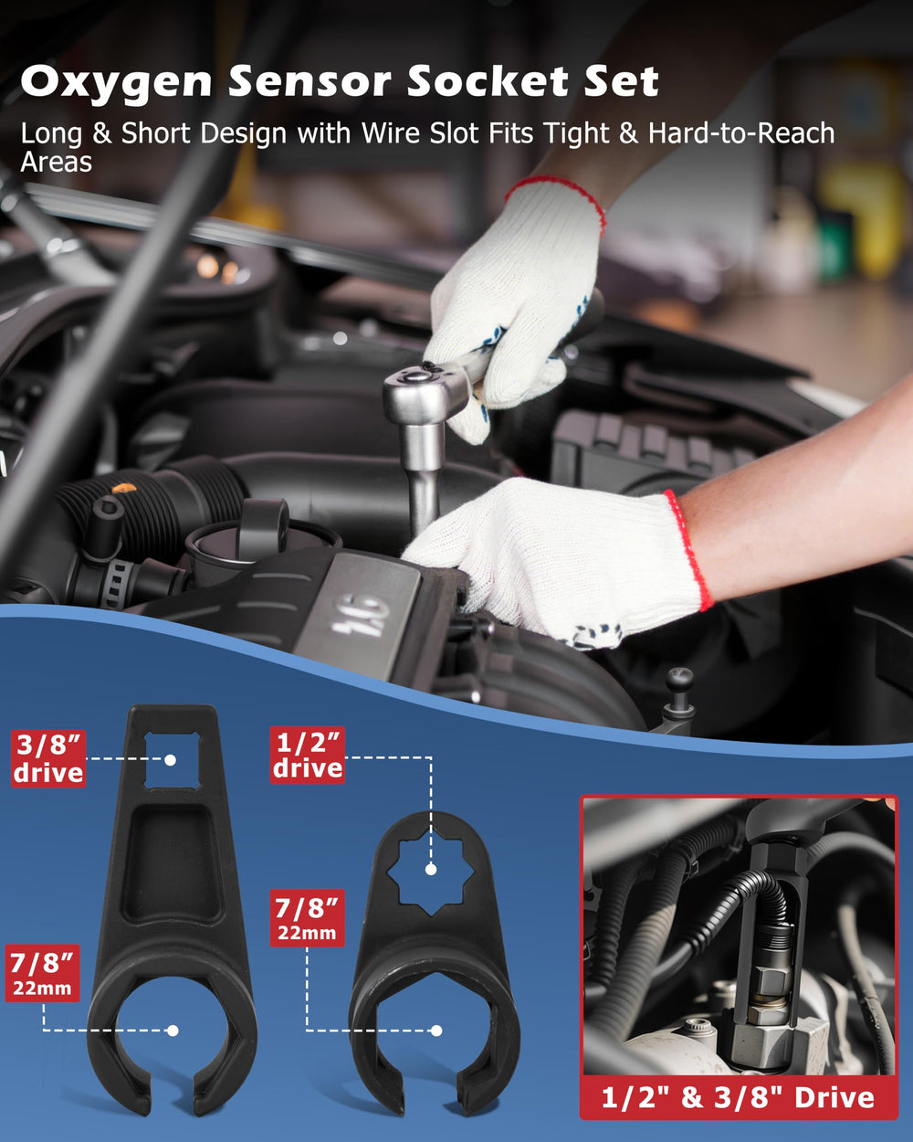 DAYUAN 28mm 12PT socket eases sensor removal in tight spaces.