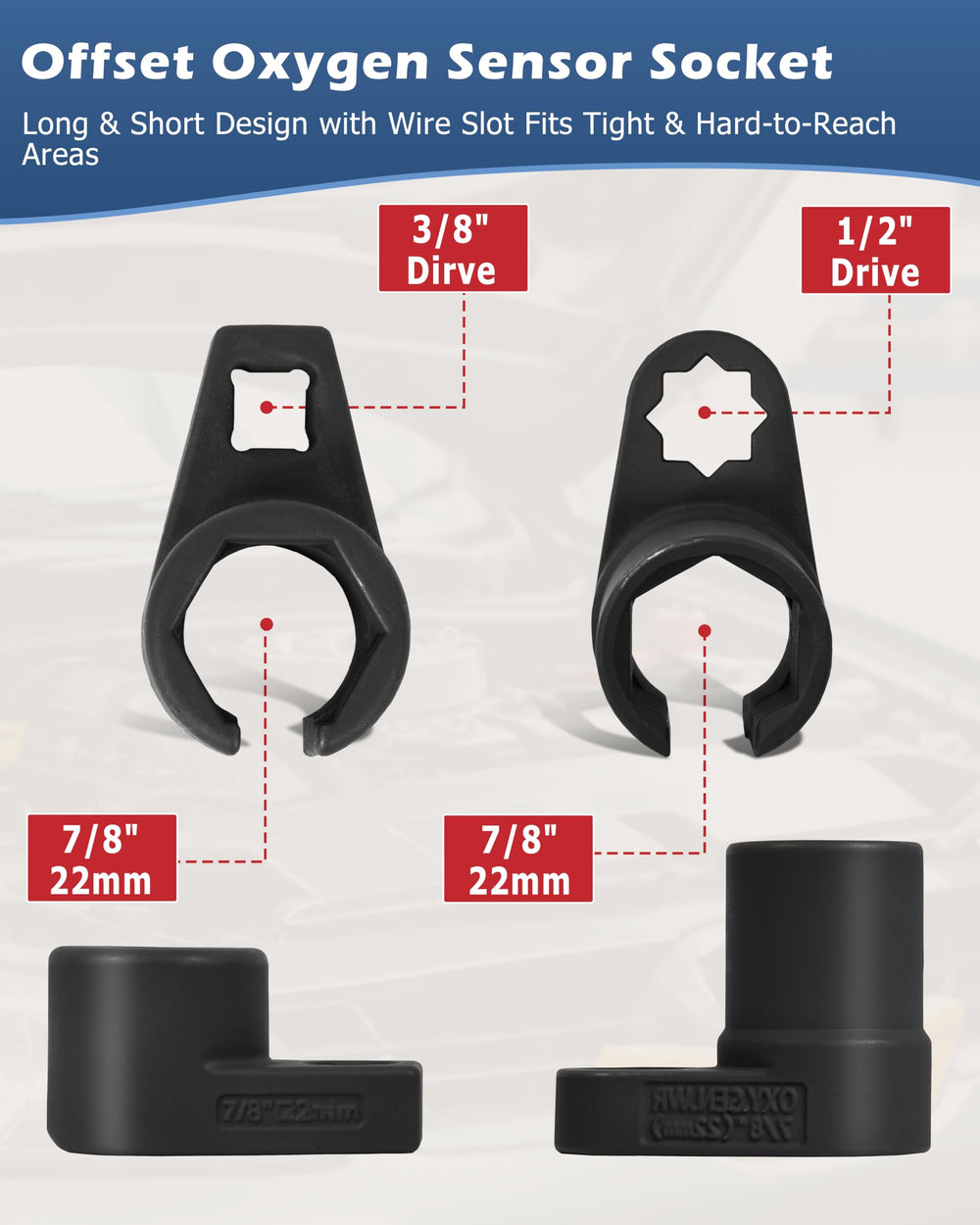 DAYUAN offset crowfoot socket for 1/2 inch drive with angled access
