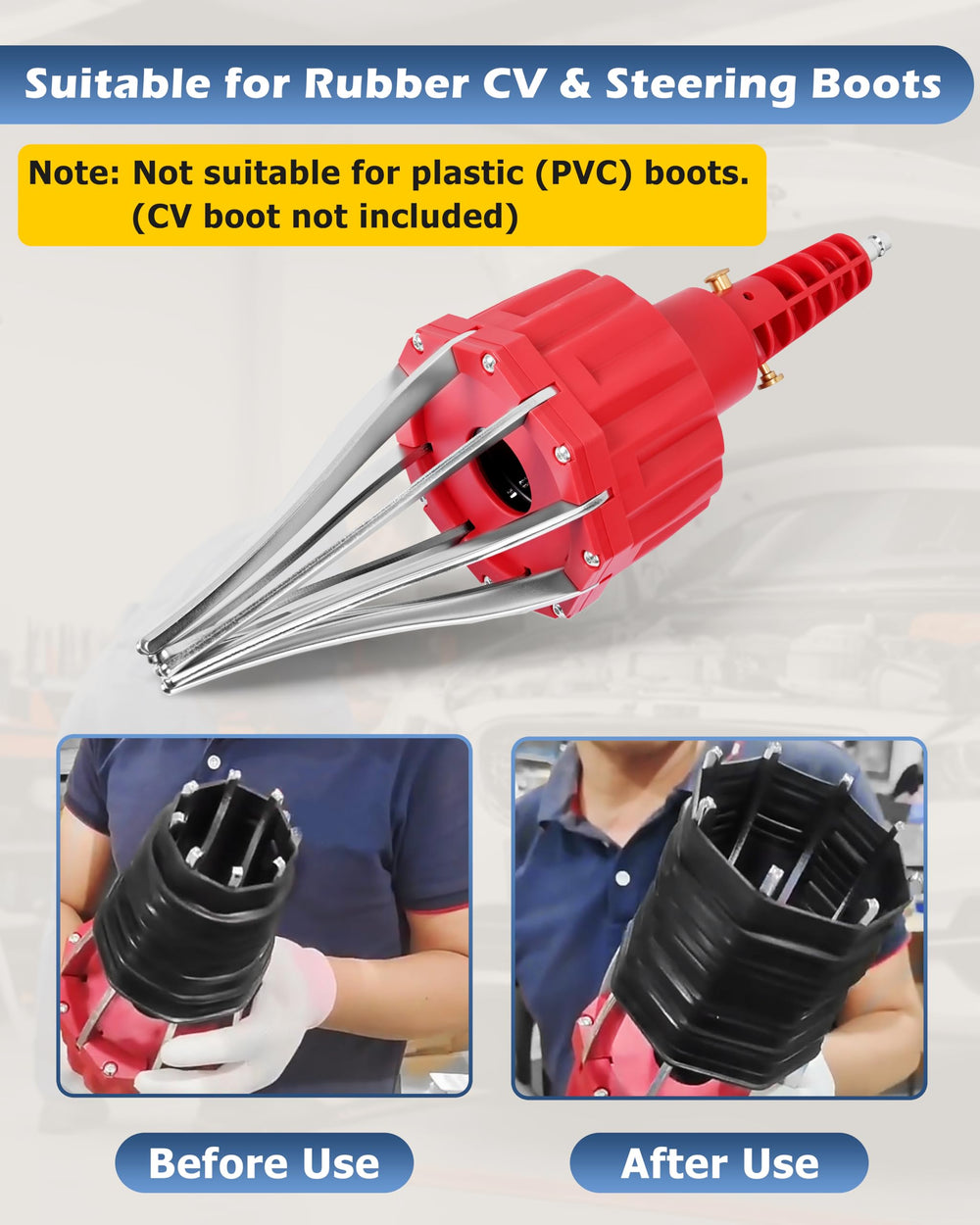 DAYUAN CV boot expander side view demonstrating compact design for easy handling