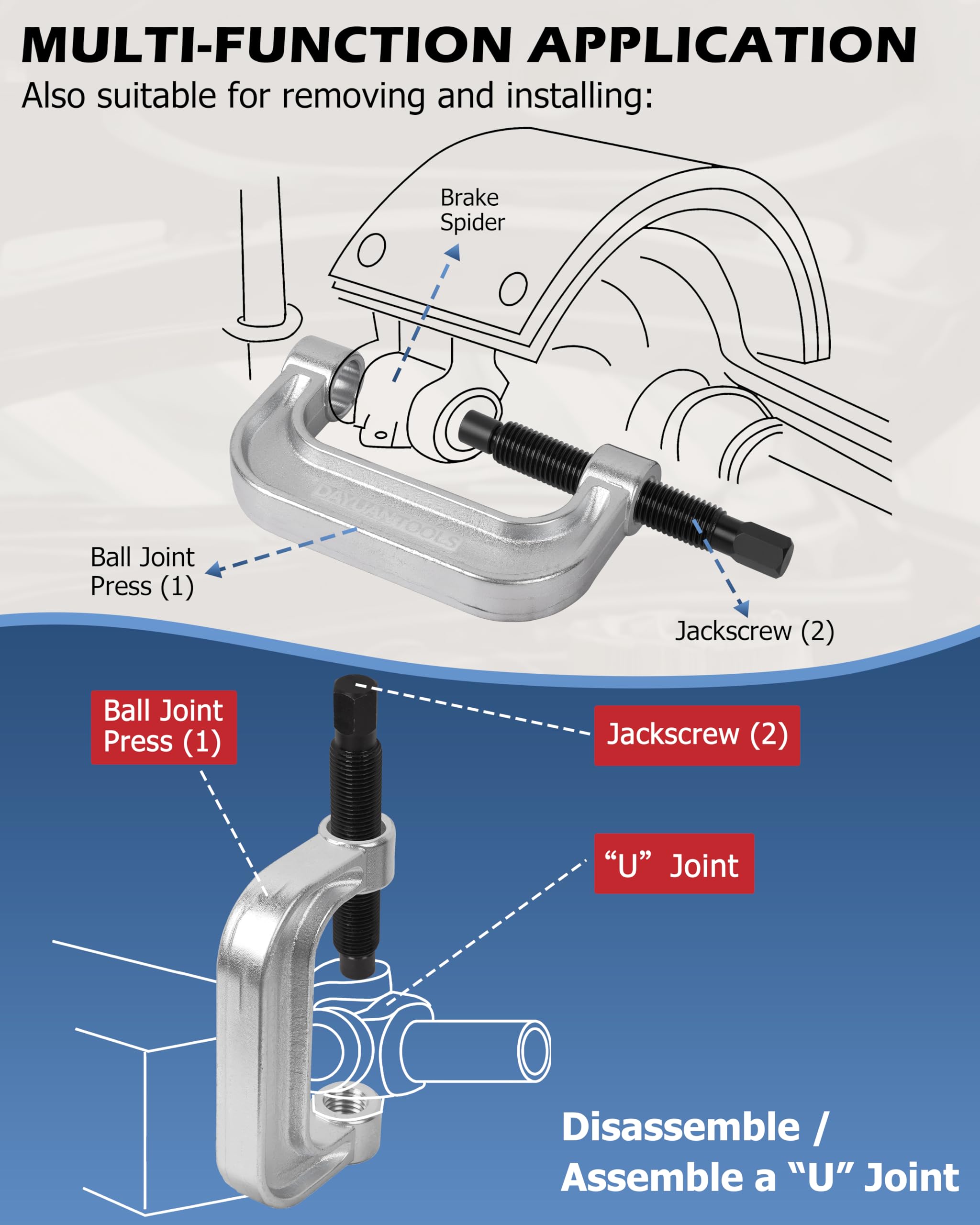 DAYUAN rust-removal capability tools help loosen corroded parts safely