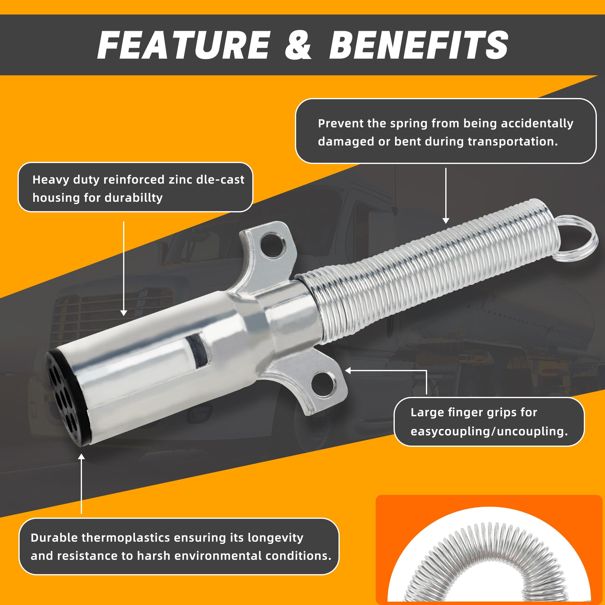 Dazakoot 7-pin round socket demonstrating durable trailer wiring for heavy use