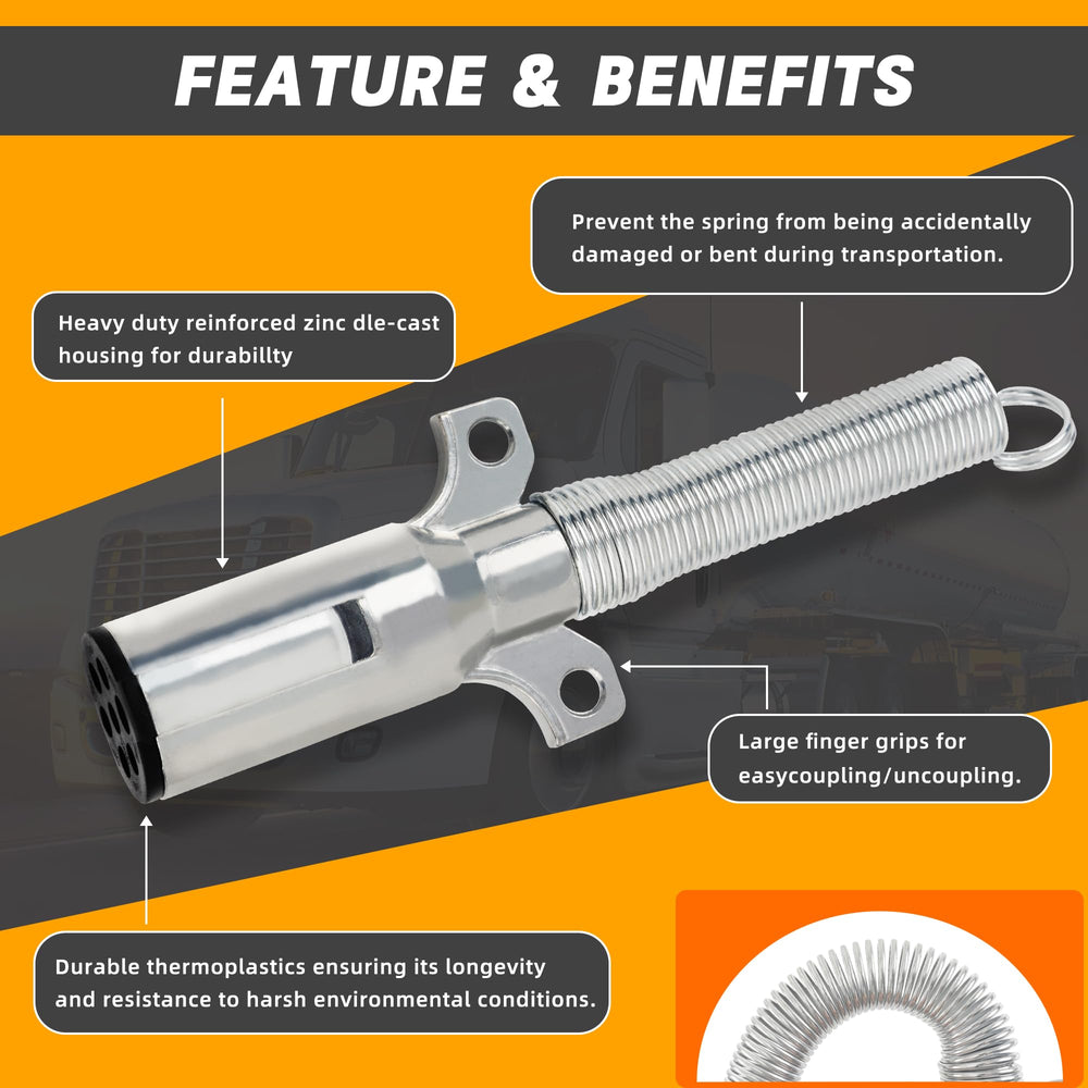 Dazakoot 7-pin round socket demonstrating durable trailer wiring for heavy use