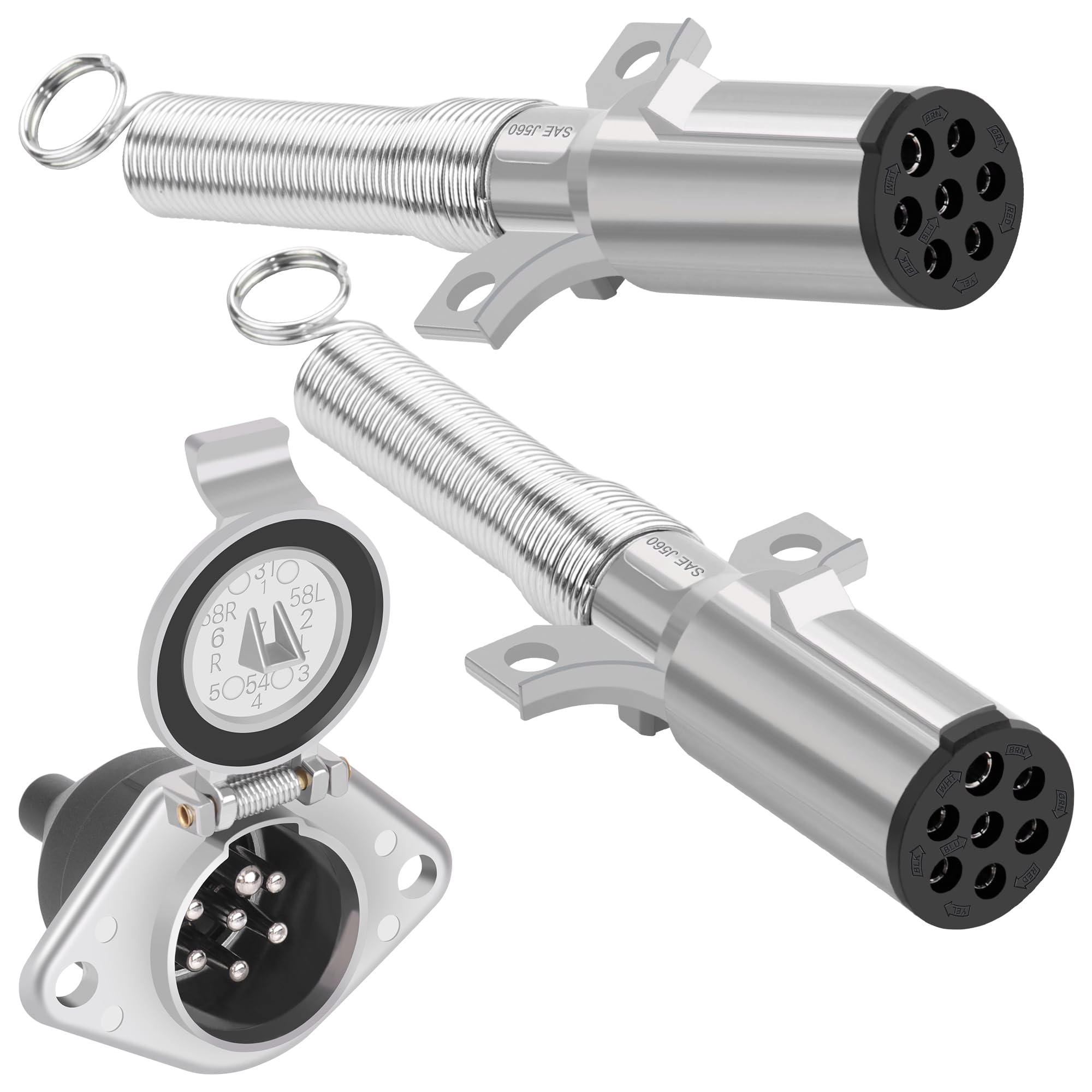 Dazakoot 7-pin trailer plug for heavy-duty trucks provides reliable signal and power connections.