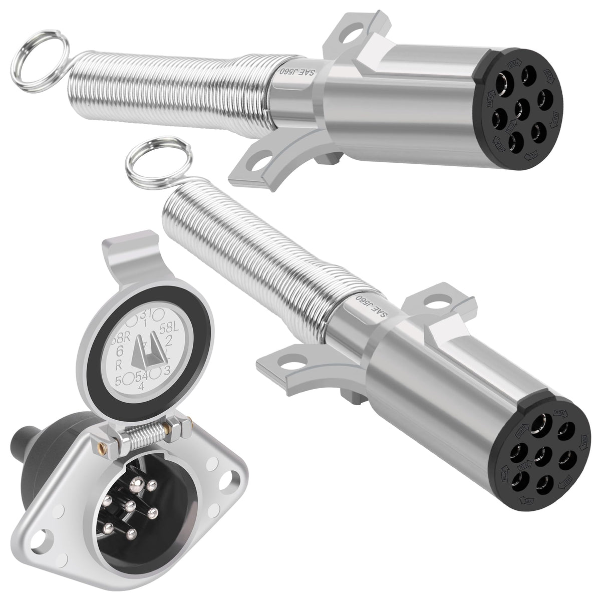 Dazakoot 7-pin trailer plug for heavy-duty trucks provides reliable signal and power connections.