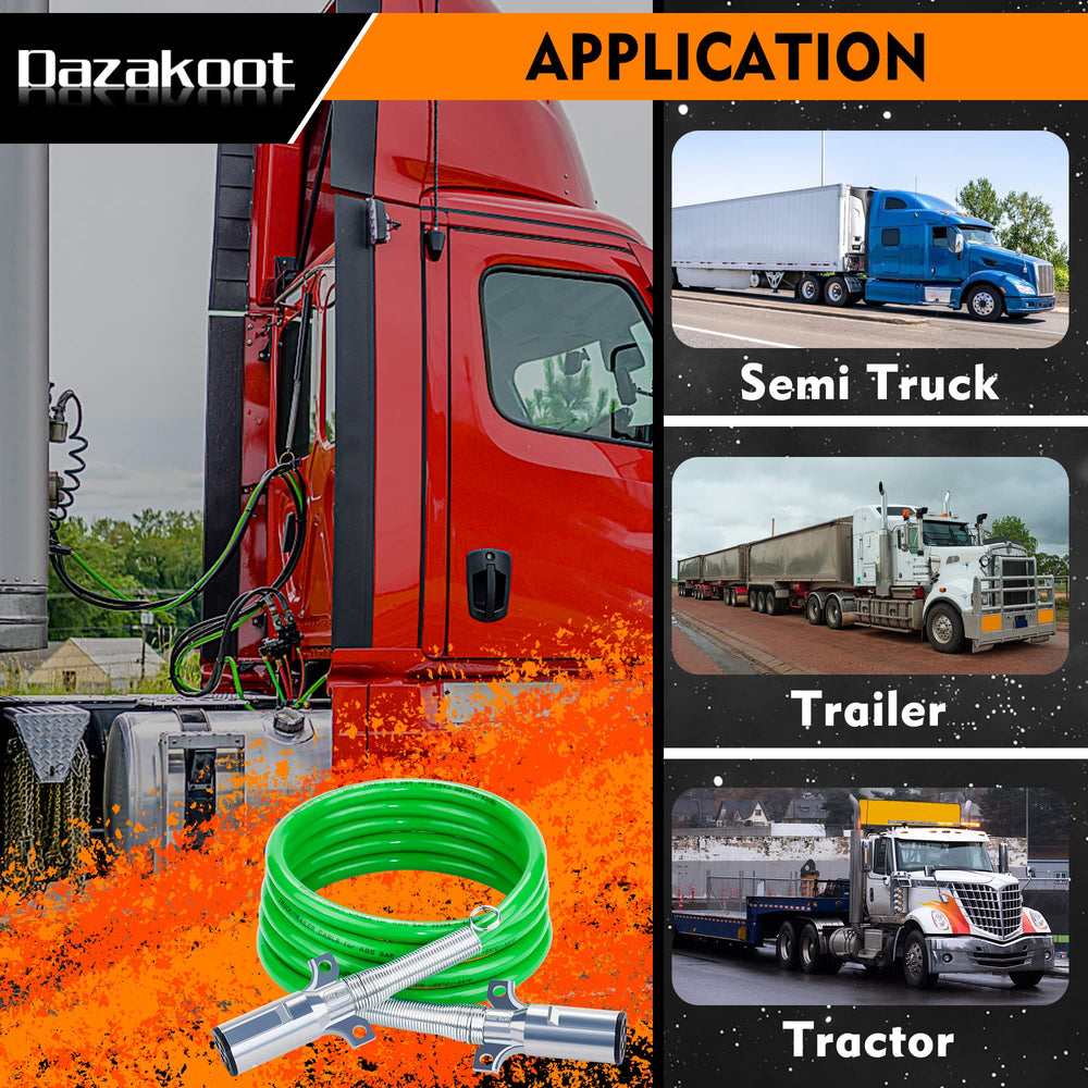 Dazakoot ABS trailer cord in heavy-duty installation setup