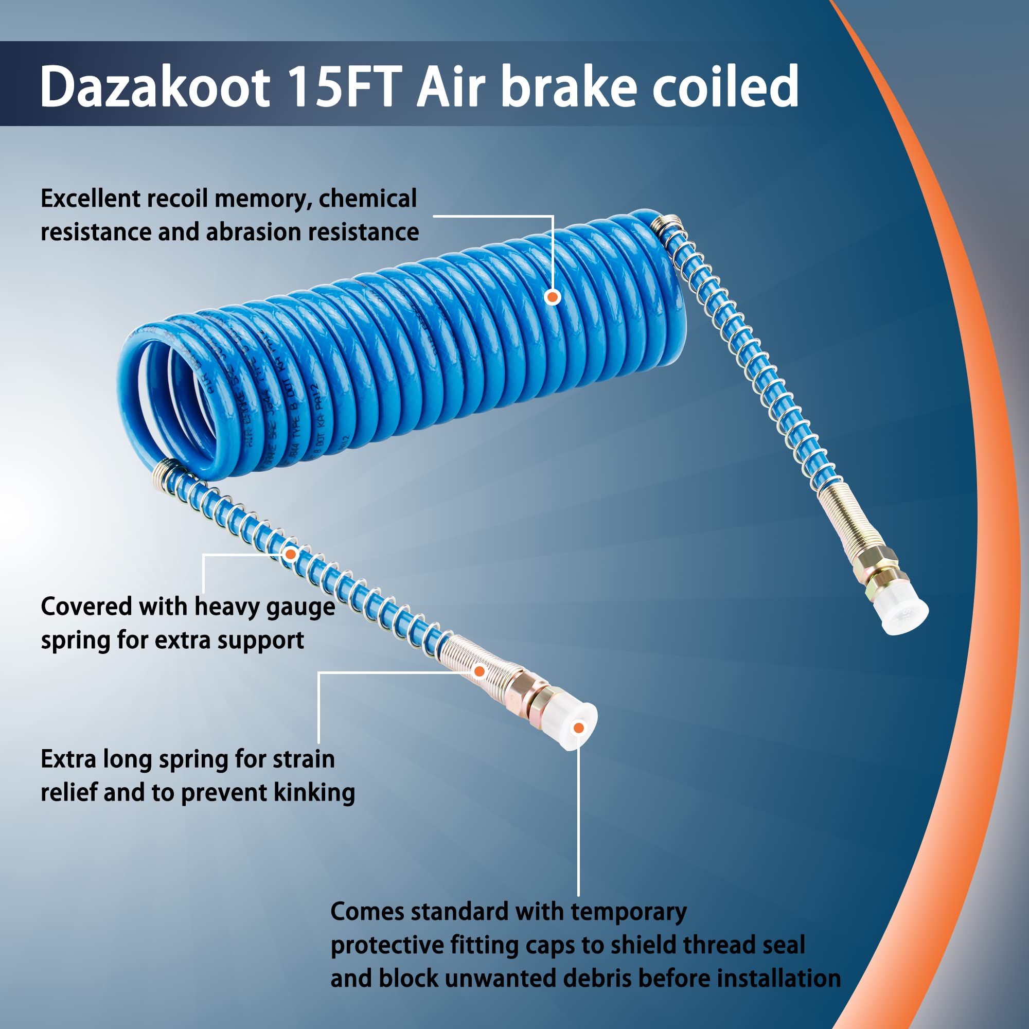 Dazakoot air brake coil in red emergency for quick, secure connections.