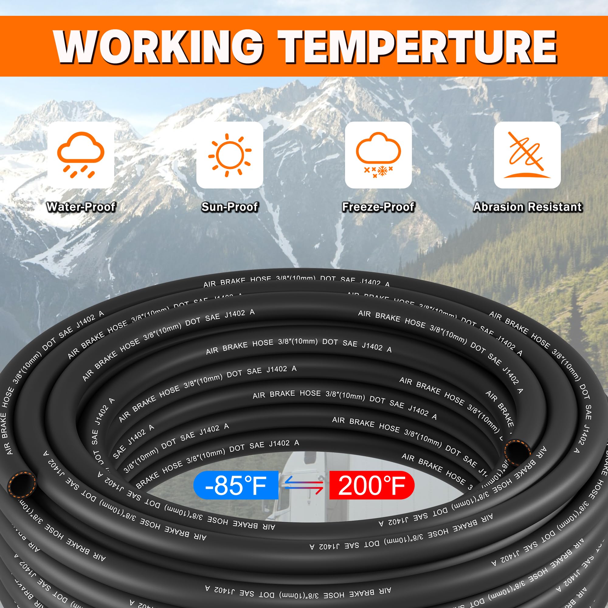 Dazakoot spiral-wire reinforced air hose resists bending and kinking