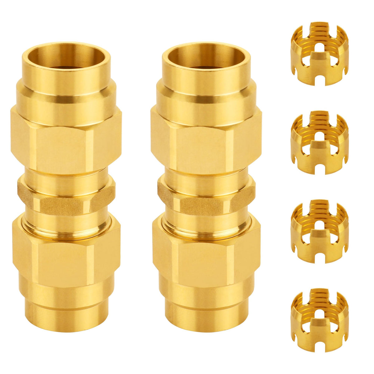 Dazakoot brass DOT air brake end fitting with union tubes for reliable connections.