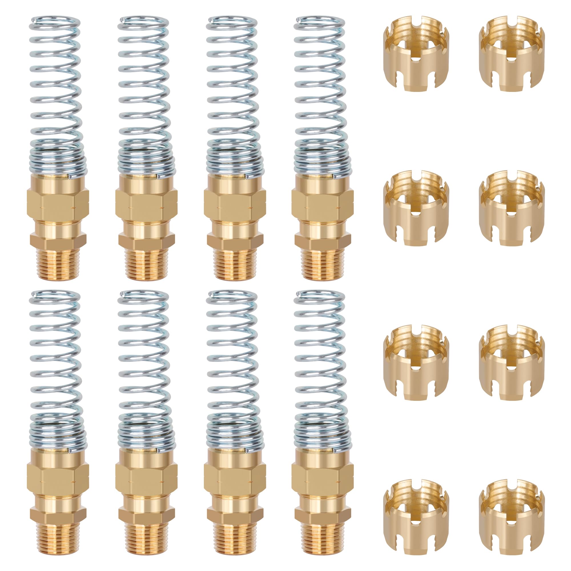 Dazakoot brass DOT air brake end fitting 3/8in to 1/2in connector for secure semi-truck hoses.