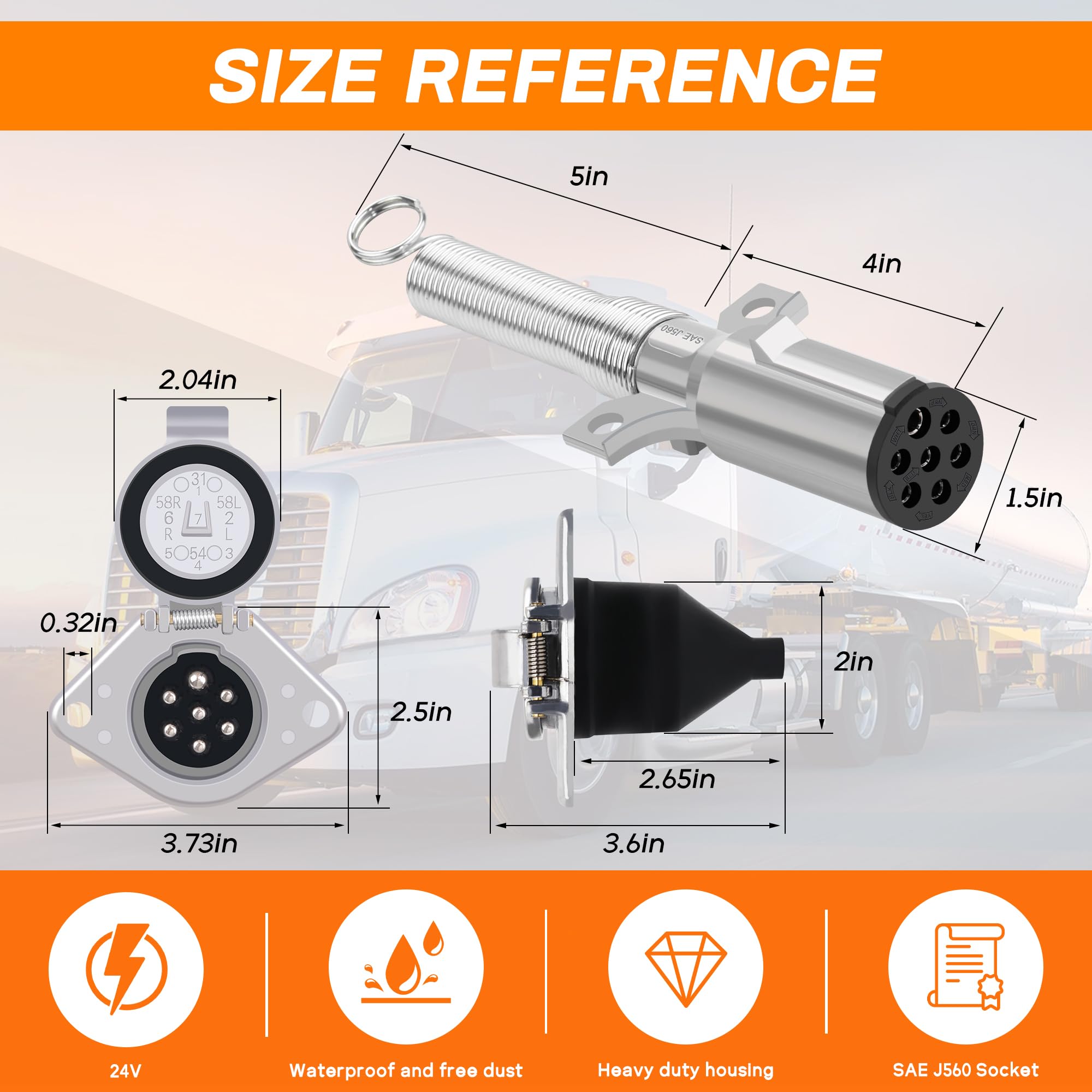 Dazakoot spring-loaded dust cover shields the socket when idle.