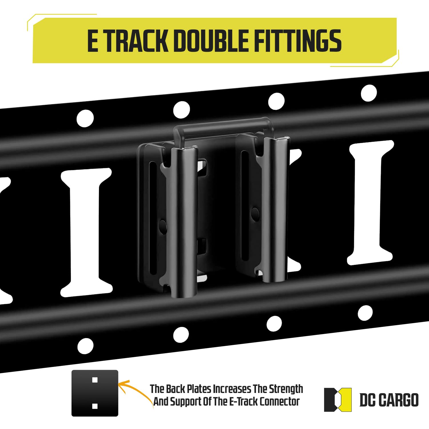 DC Cargo E-Track Connector corrosion-resistant zinc plating protects fittings in rugged environments.