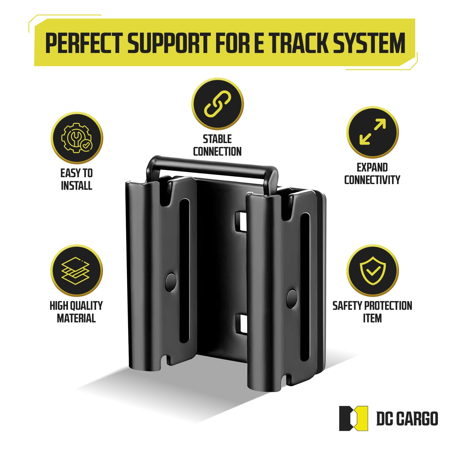 DC Cargo E-Track Connector slot-mobility enables easy slot-to-slot repositioning during loading.