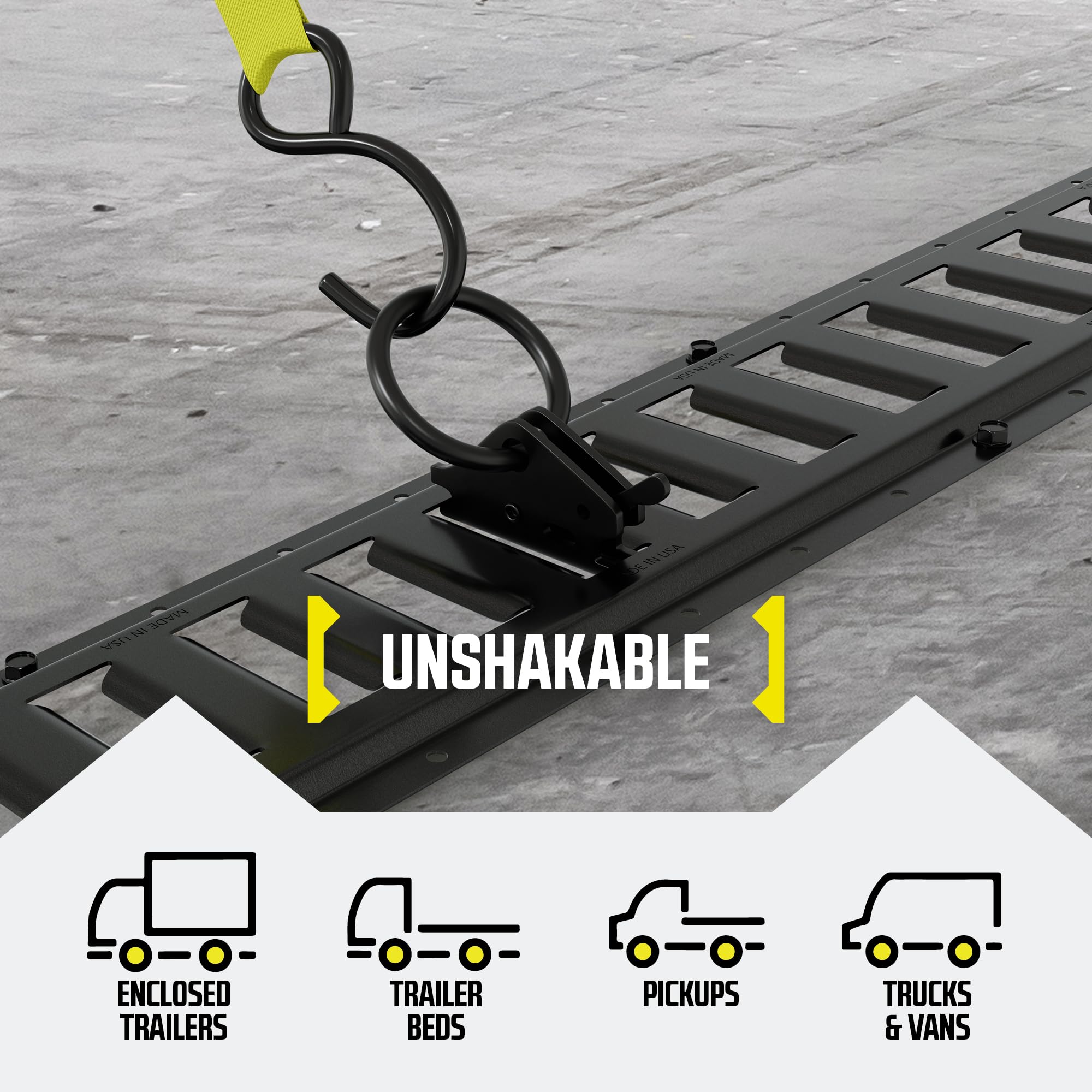DC Cargo Mall 4500lbf break-strength O-ring secures heavy loads.