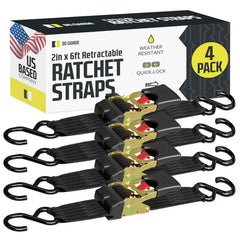 DC Cargo Mall auto retractable ratchet straps in package demonstrate quick cargo securing.