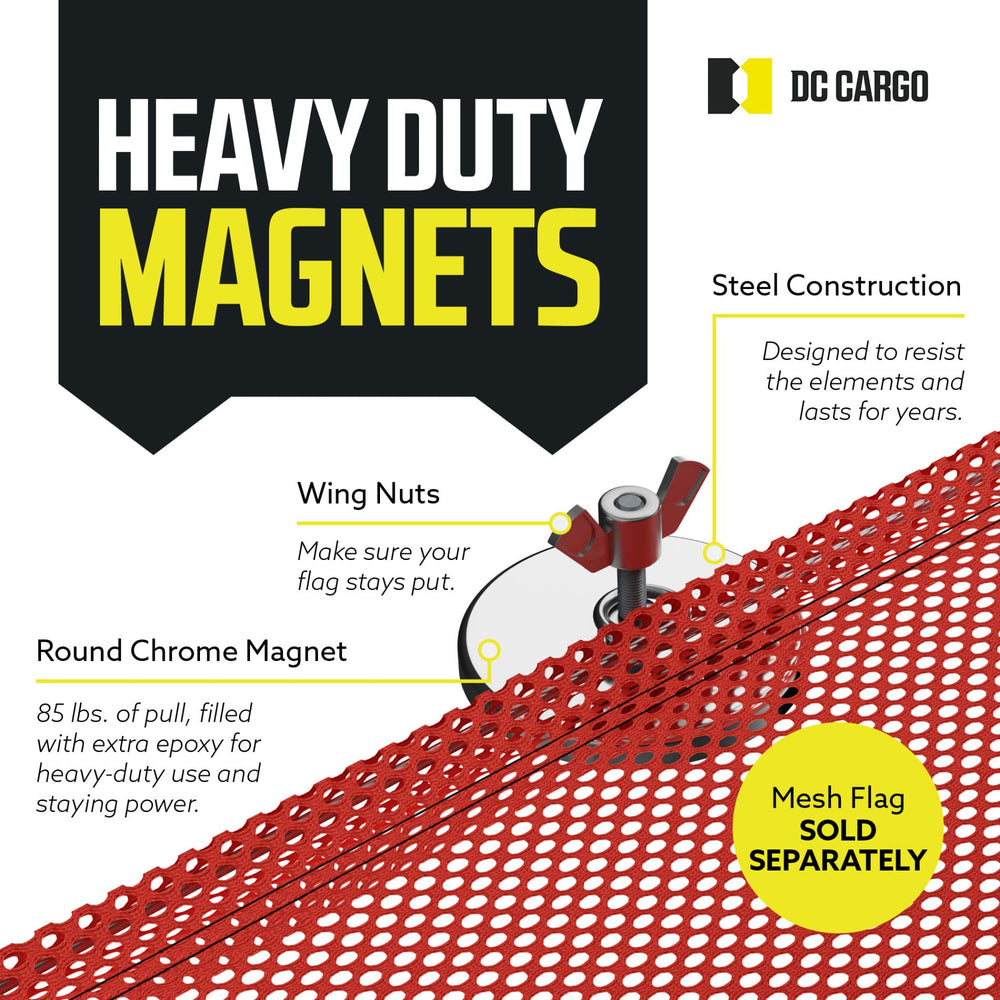 DC Cargo Mall DOT-compliant flag holder helps signage meet safety regulations.